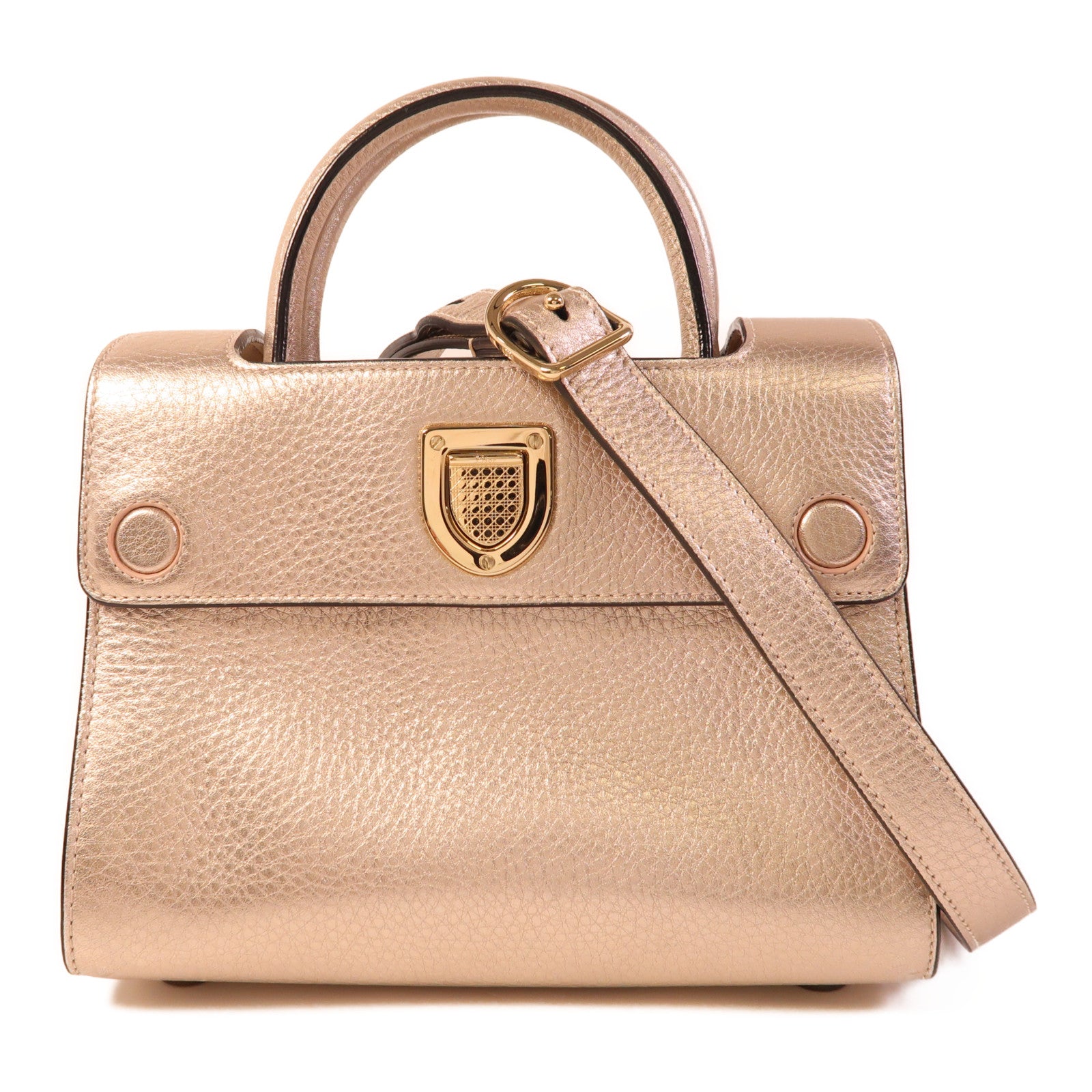 Dior 牛皮皮革Diorever Mini金扣手挽肩背兩用袋