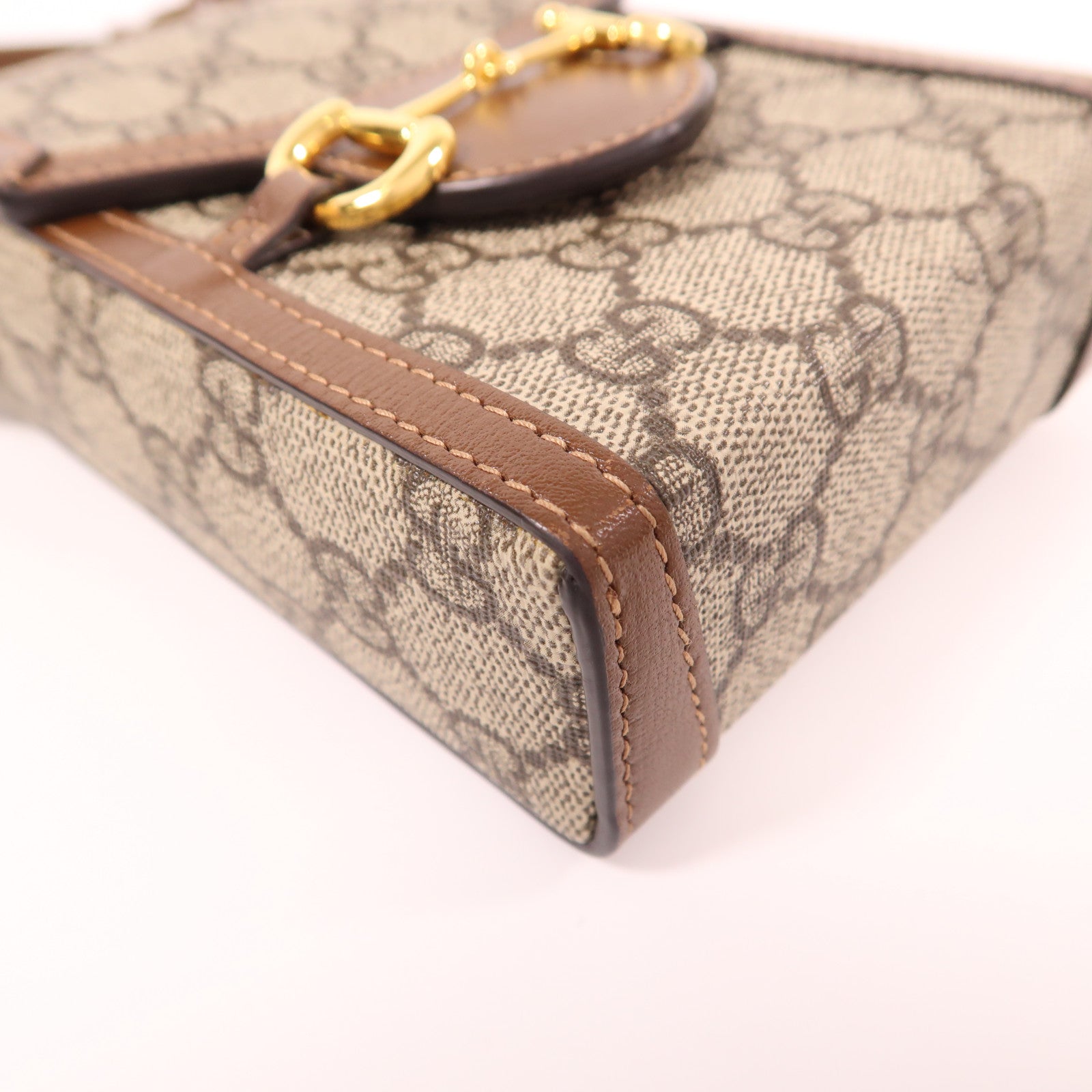 GUCCI 塗層帆布Horsebit 1955 Mini金扣肩背袋