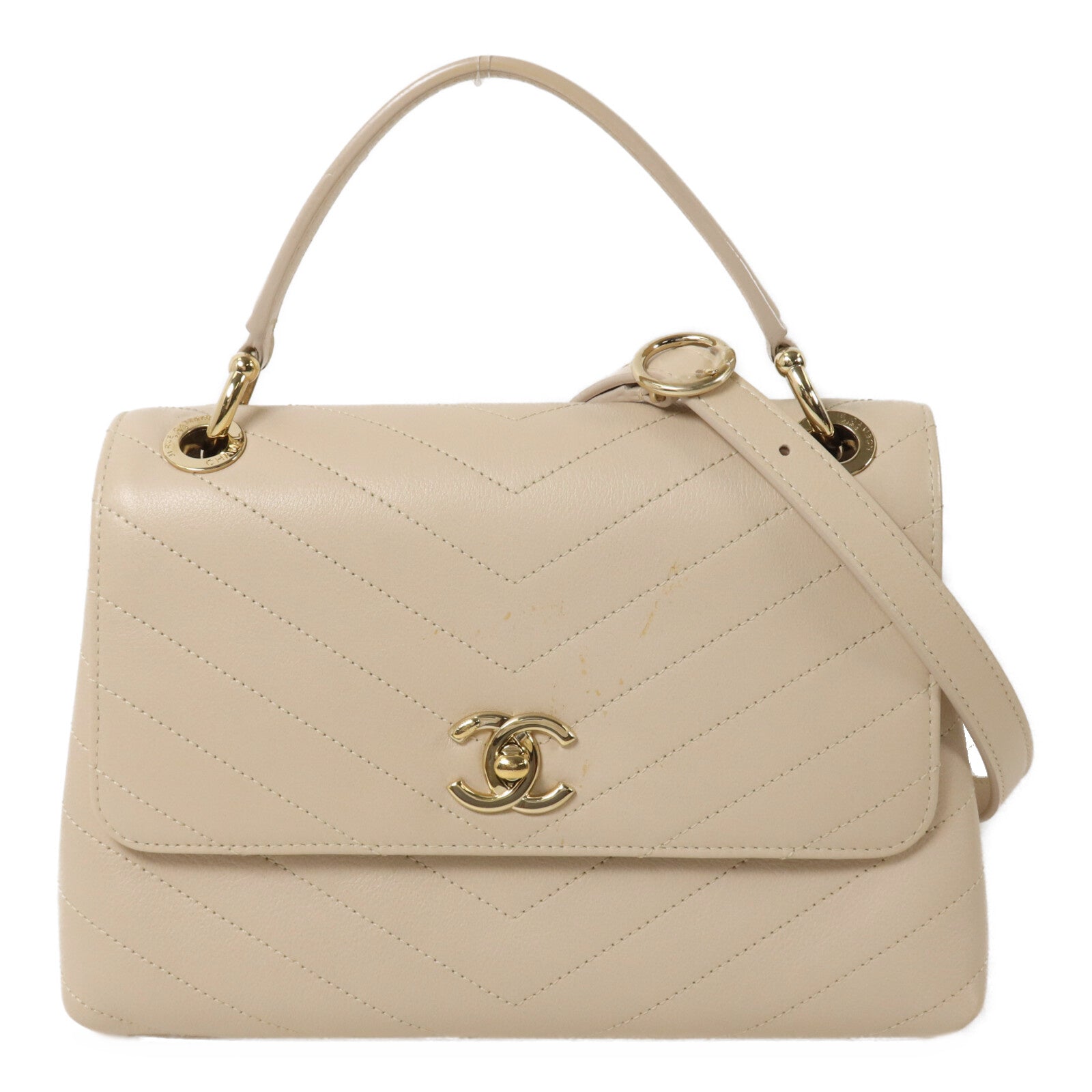 CHANEL 牛皮皮革Shoulder Bag鏈帶手挽肩背兩用袋