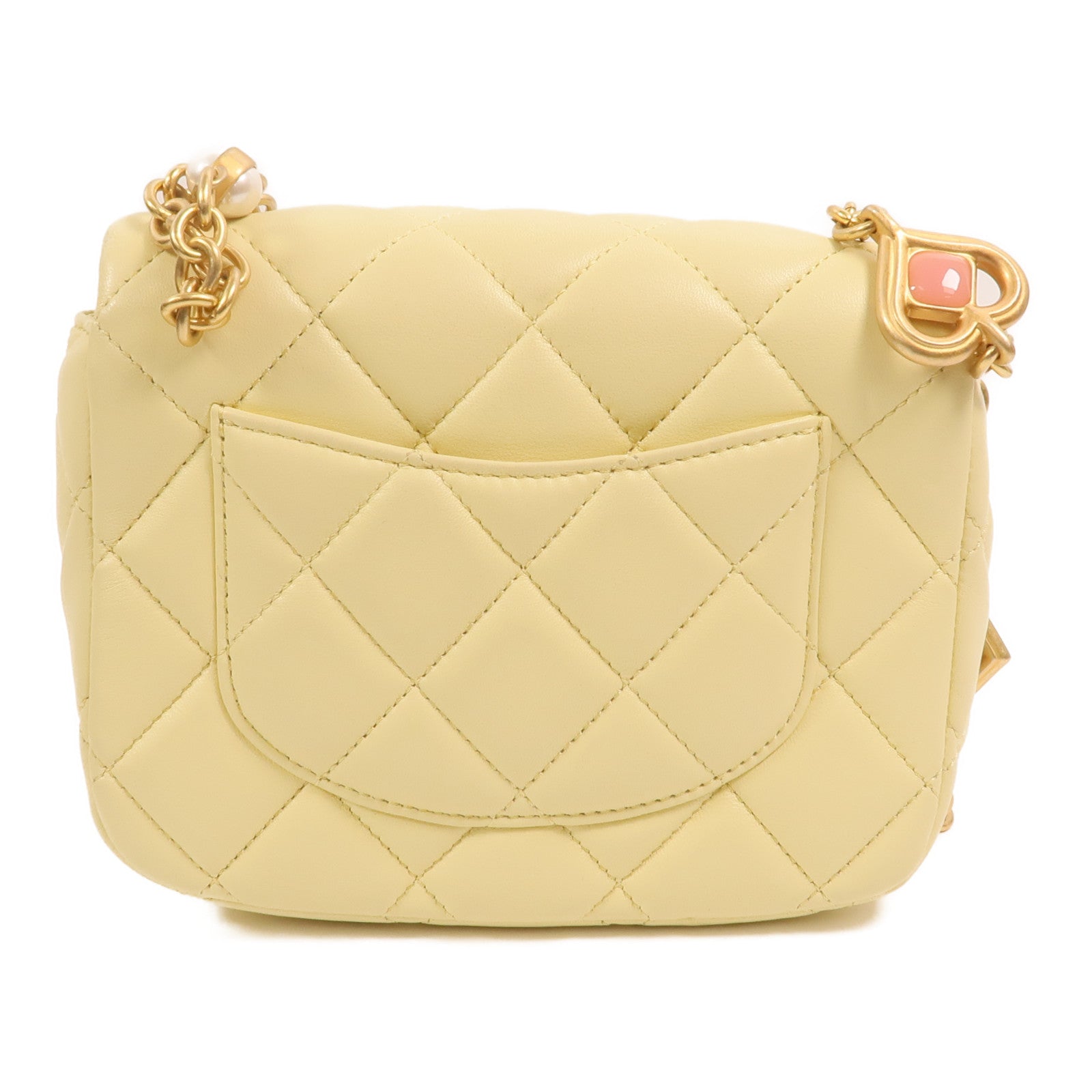 CHANEL 羊皮皮革Mini Flap Bag金扣鏈帶肩背袋