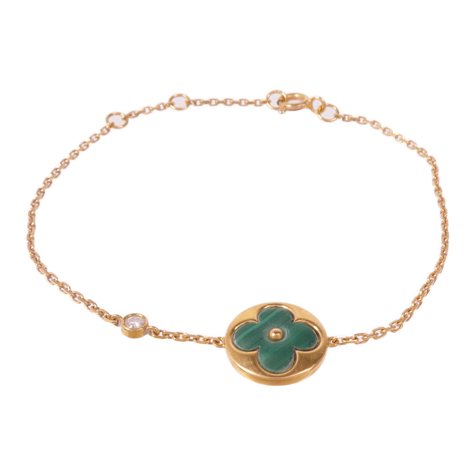 LOUIS VUITTON 【激減優惠】18K玫瑰金Blossom BB Sun Bracelet孔雀緑手鏈
