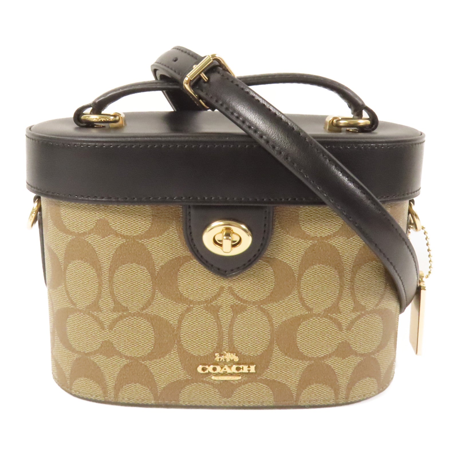 COACH 塗層帆布Shoulder Bag金扣手挽肩背兩用袋