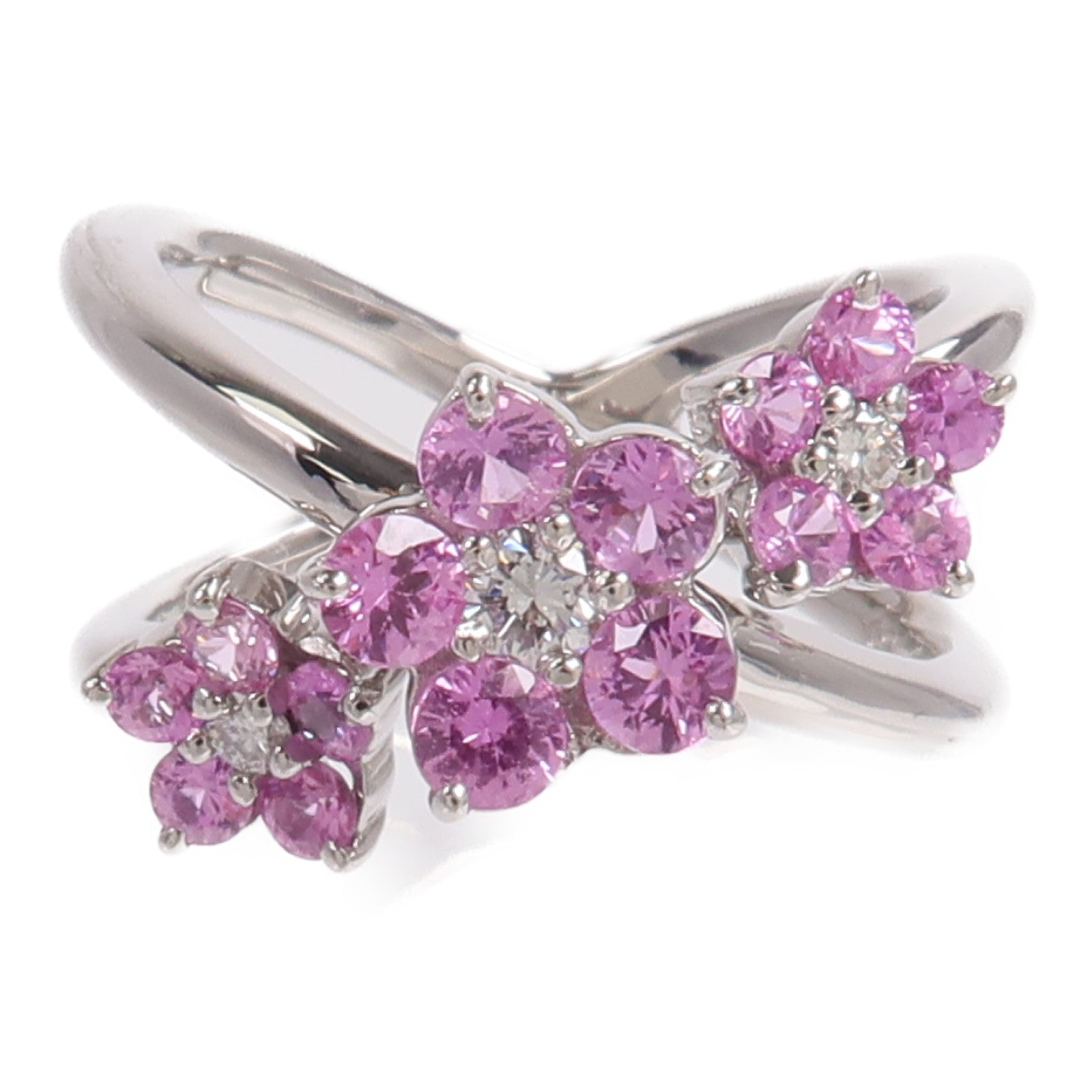 JEWELRY 18K白金Pink Sapphire Diamond Ring粉紅色藍寶石/鑽石戒指