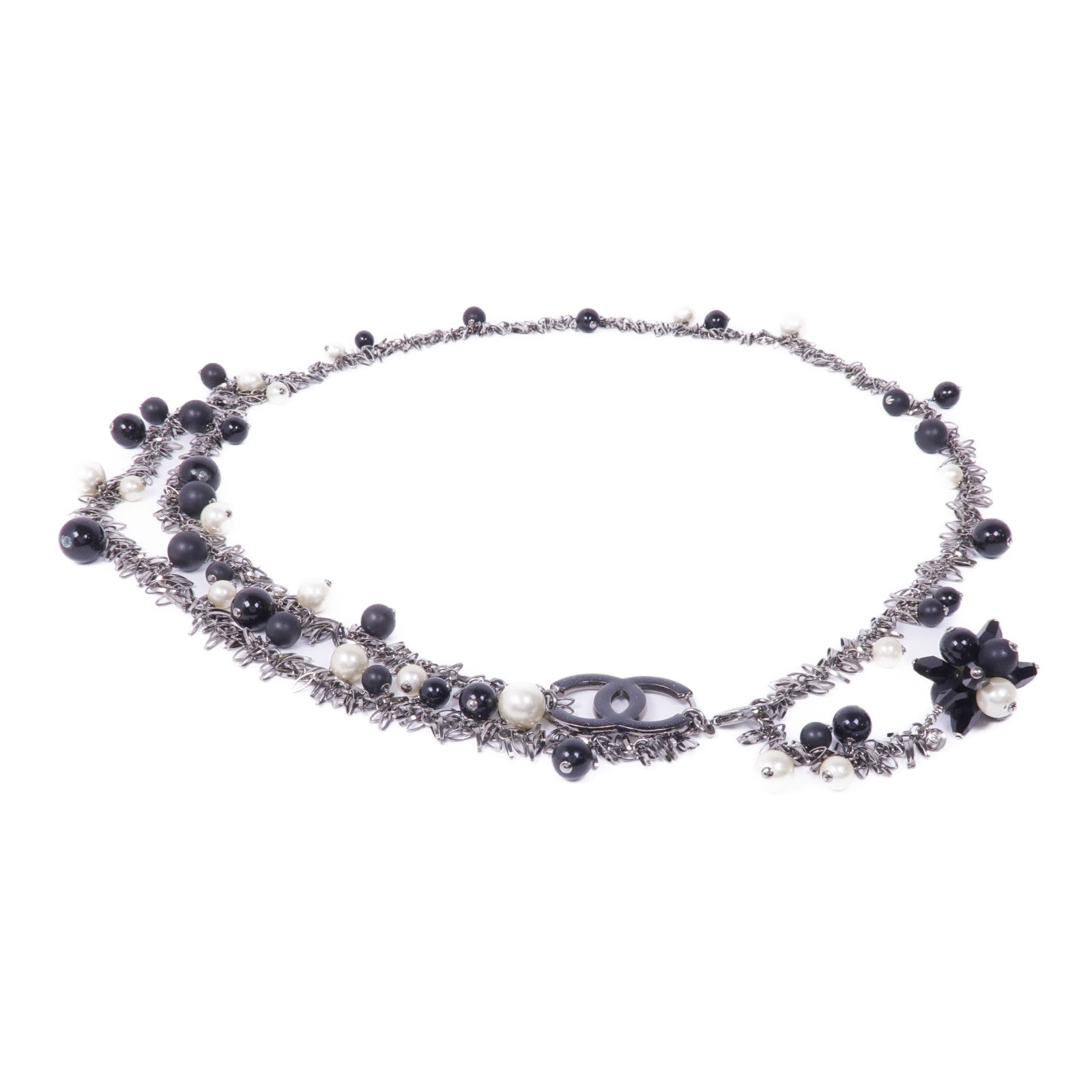 CHANEL PVC/金屬Belt銀扣皮帶