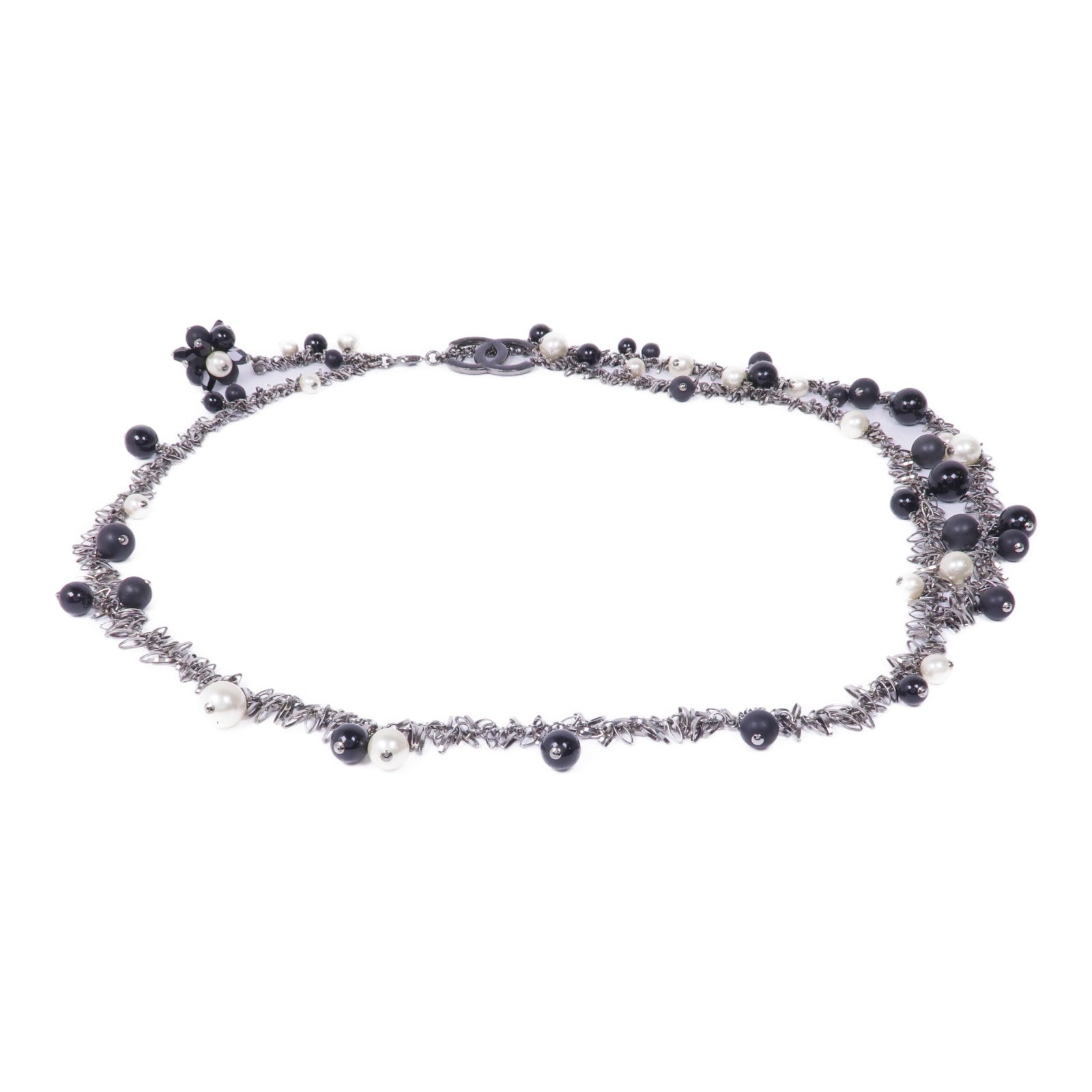 CHANEL PVC/金屬Belt銀扣皮帶