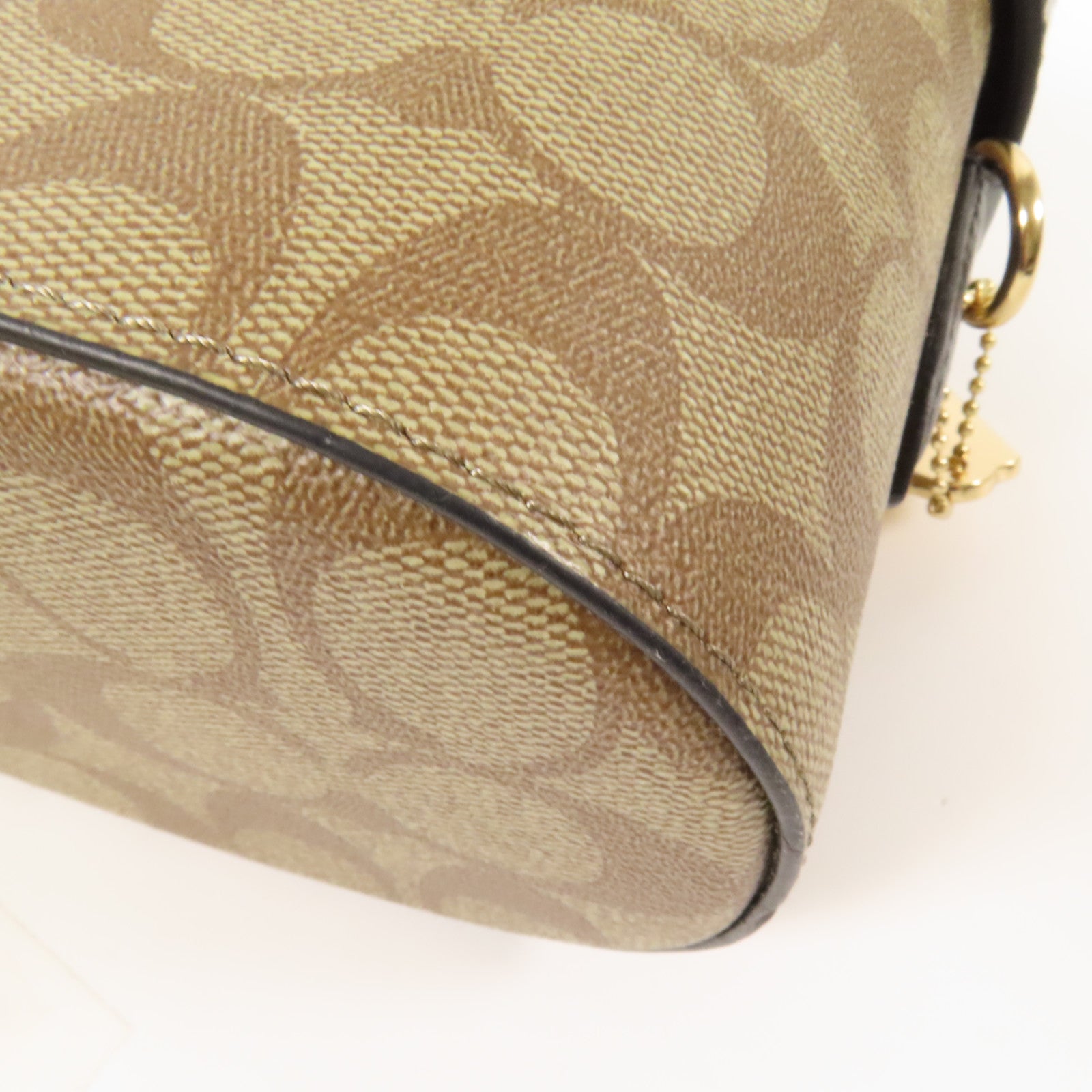 COACH 塗層帆布Shoulder Bag金扣手挽肩背兩用袋