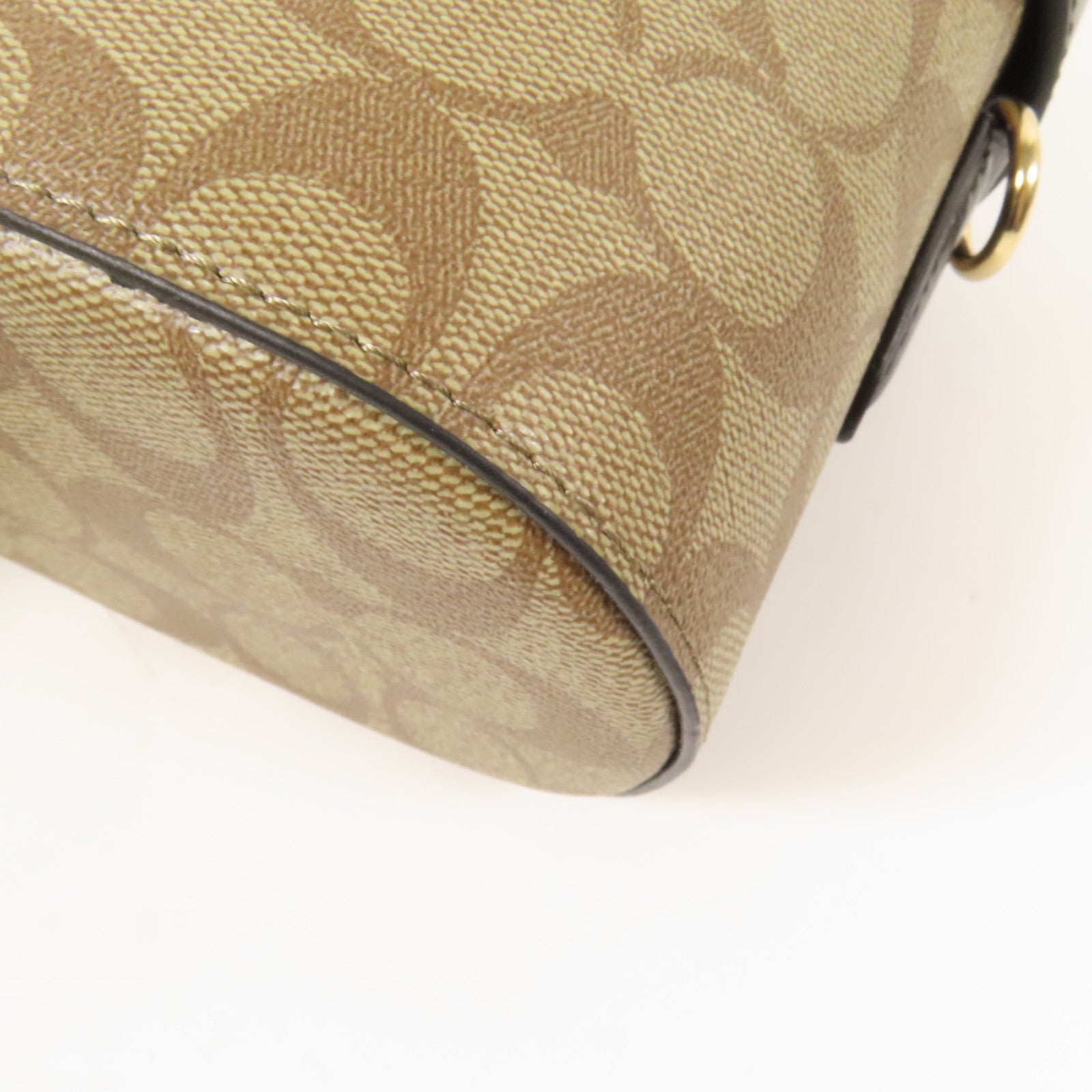 COACH 塗層帆布Shoulder Bag金扣手挽肩背兩用袋