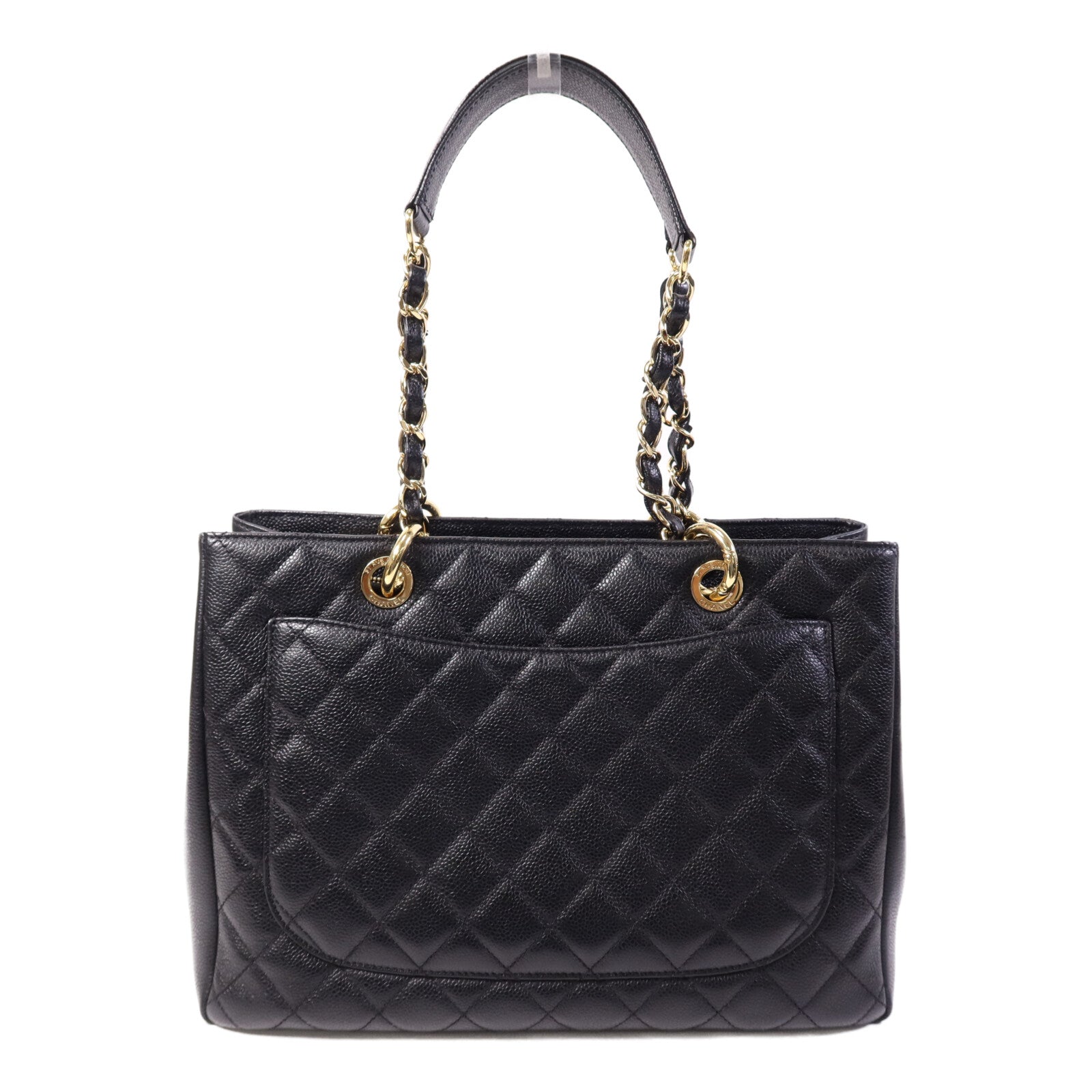 CHANEL 牛皮皮革GST Grand Shopping Tote Bag金扣鏈帶手挽袋