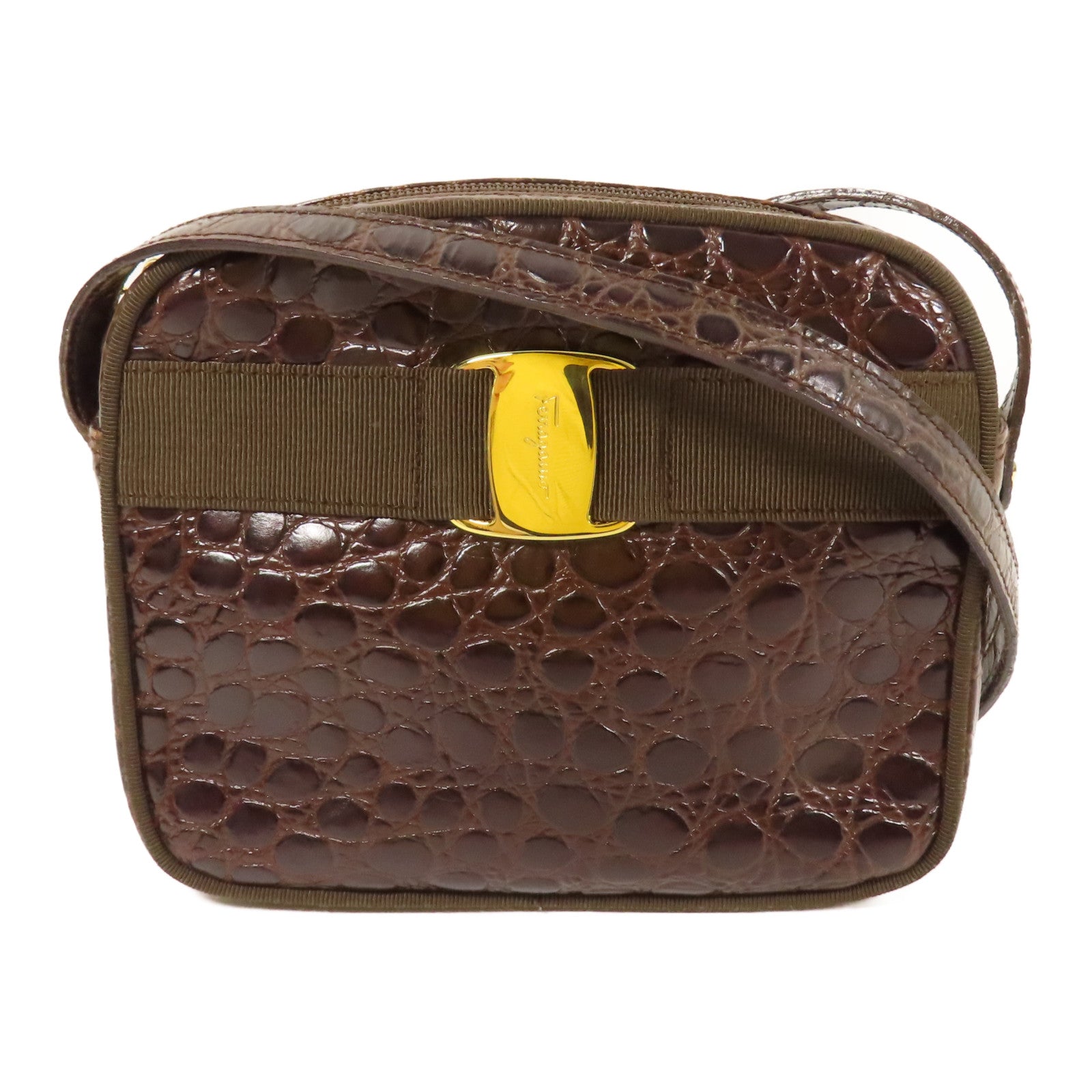 Salvatore Ferragamo 牛皮皮革Shoulder Bag金扣肩背袋