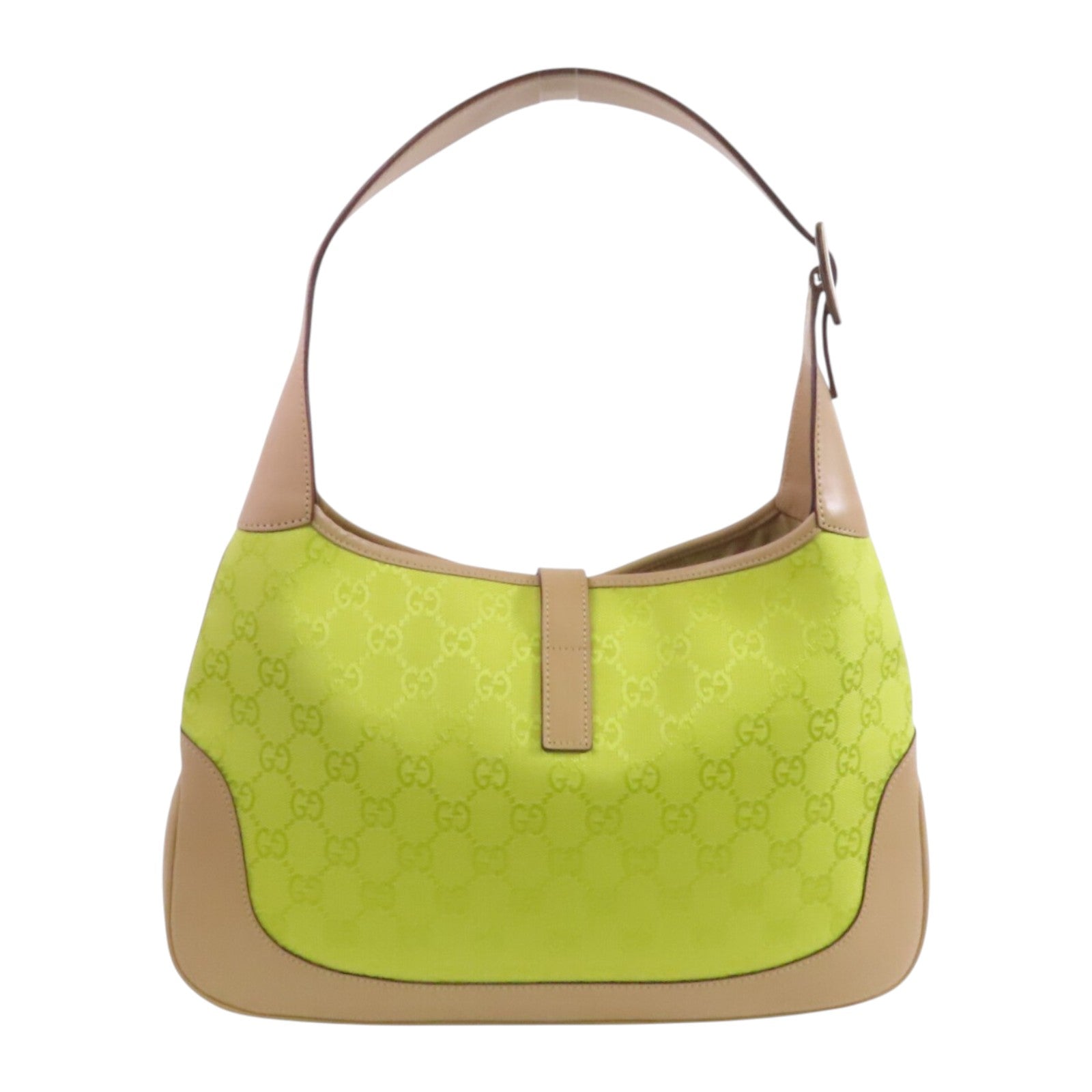 GUCCI GG帆布Jackie銀扣肩背袋