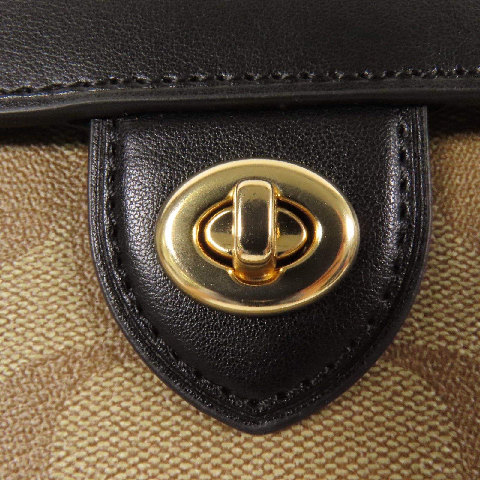 COACH 塗層帆布Shoulder Bag金扣手挽肩背兩用袋