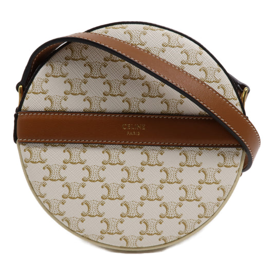 CELINE 塗層帆布Round Purse On Strap金扣肩背袋