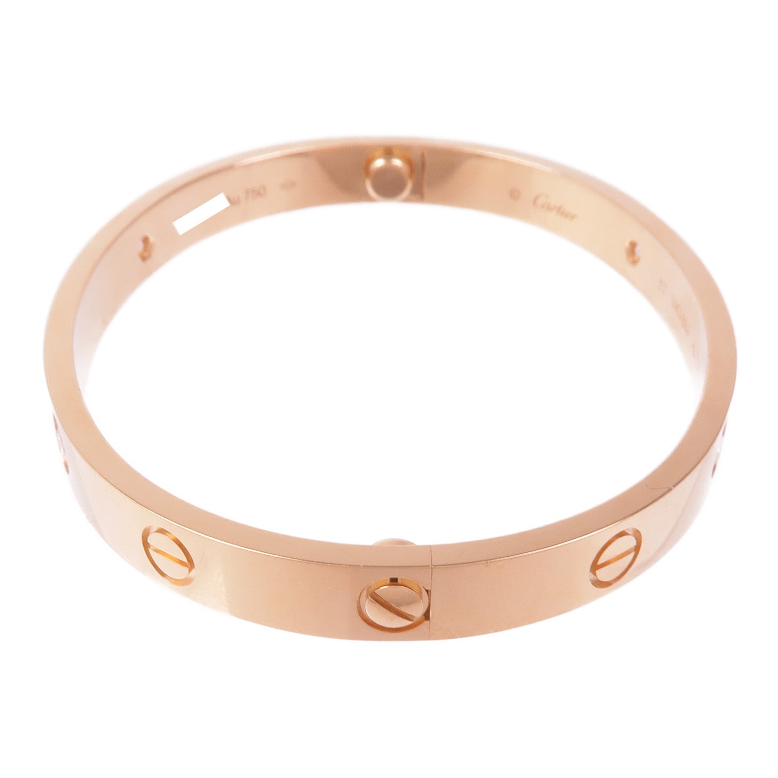 CARTIER 18K玫瑰金Love Bracelet 4P Diamonds鑽石手鐲Cartier#17