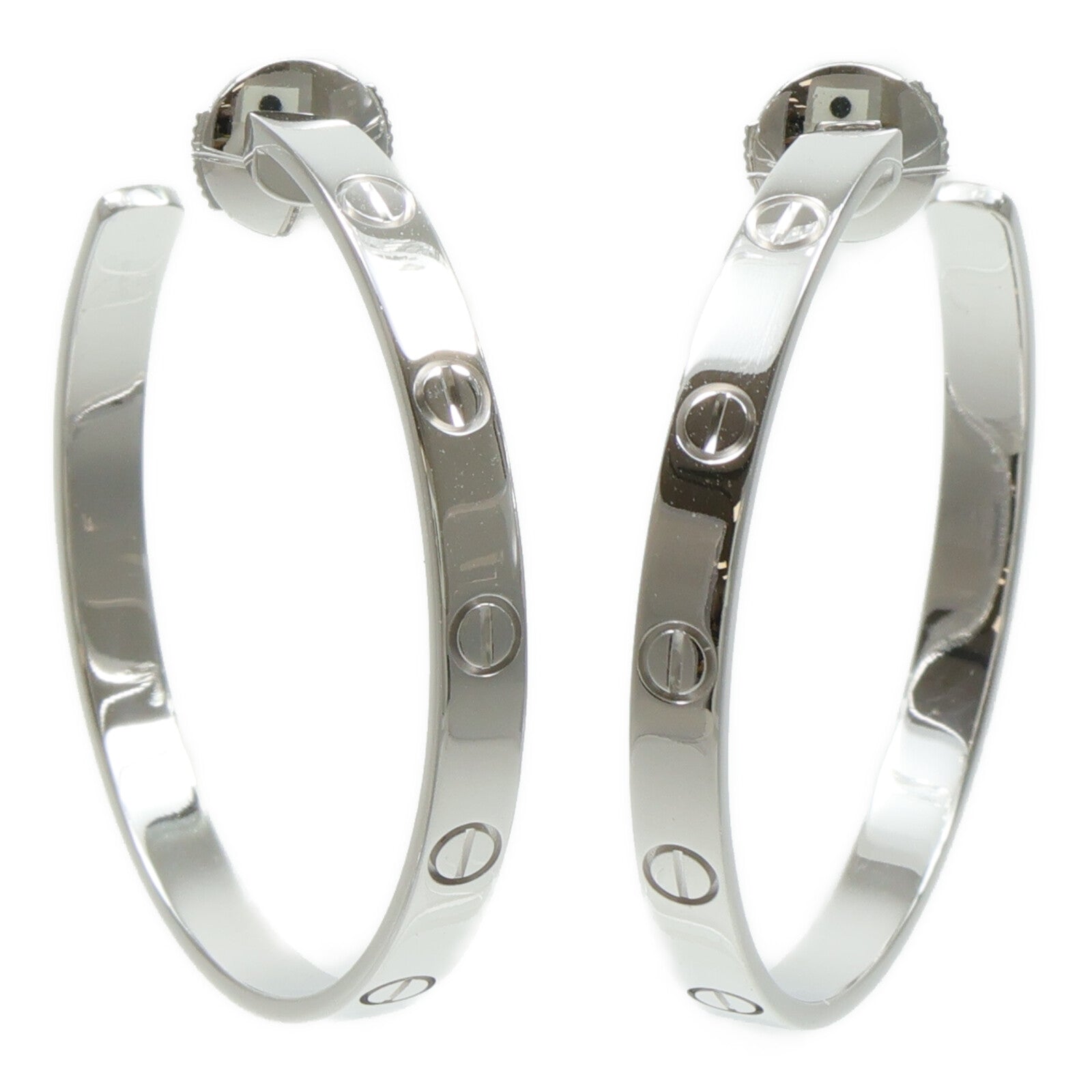 CARTIER 18K白金Love Hoop Earrings Large Model耳環