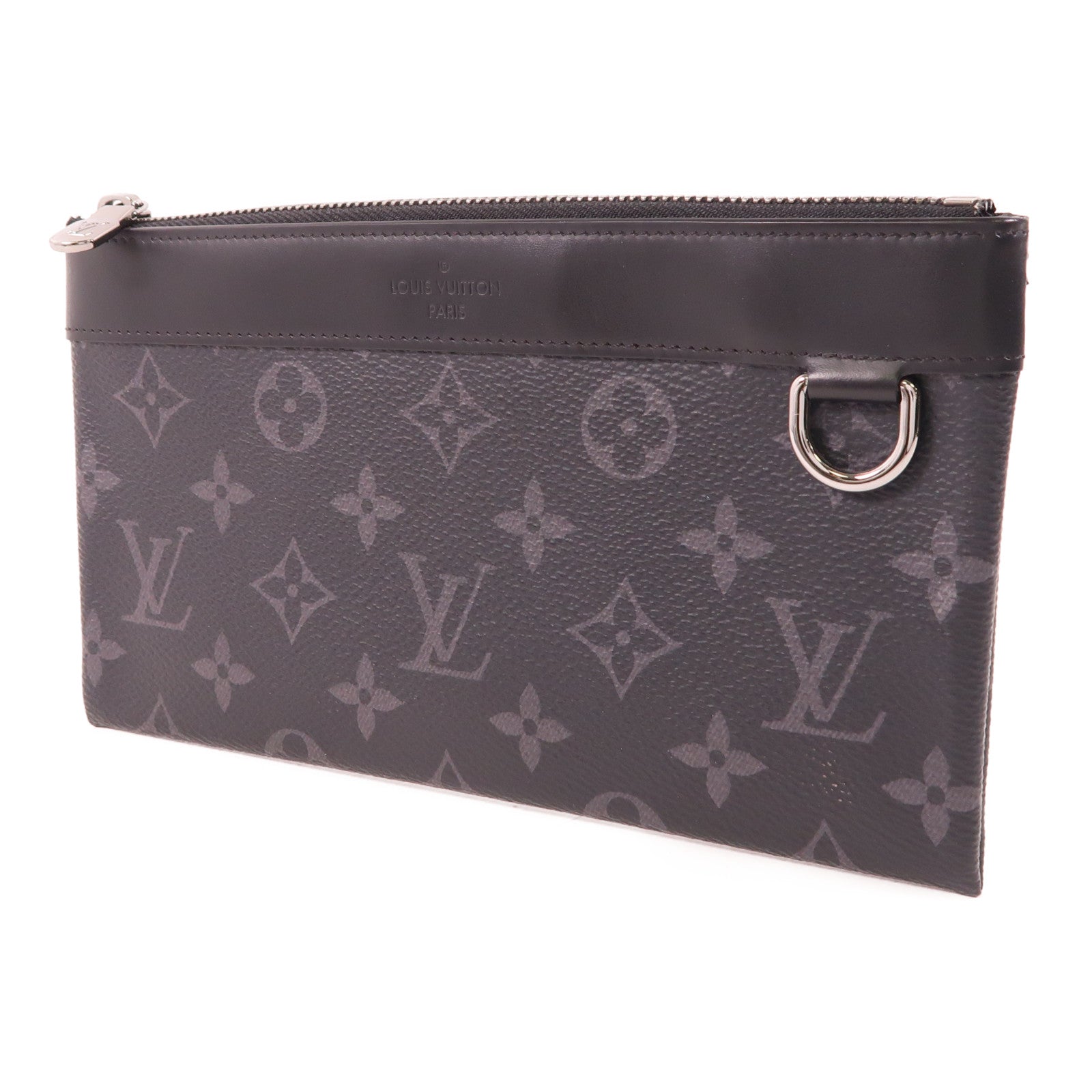 LOUIS VUITTON Monogram Eclipse Pochette Discovery銀扣小袋