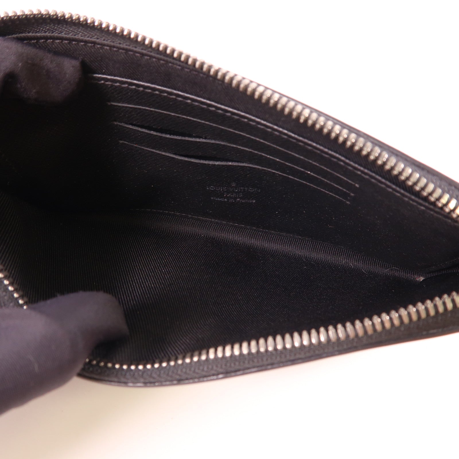 LOUIS VUITTON Monogram Eclipse Pochette Discovery銀扣小袋