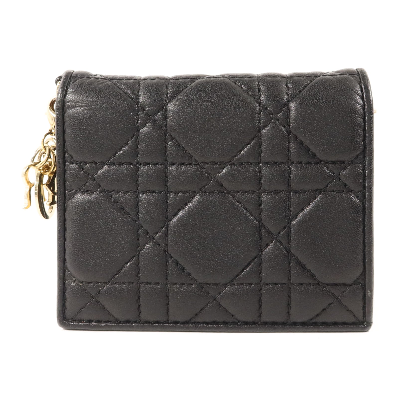 Dior 羊皮皮革Mini Lady Dior Gardenia Wallet金扣錢包