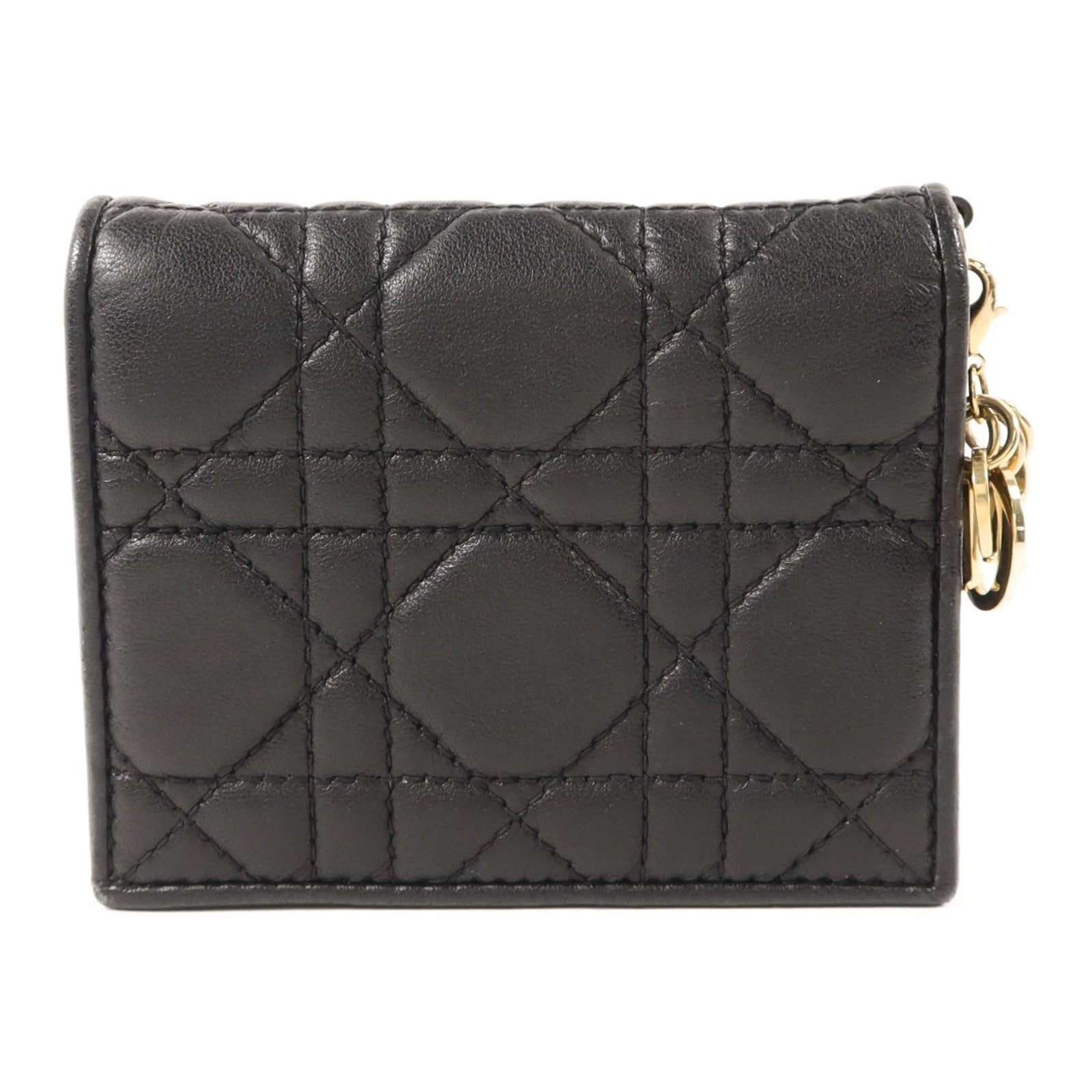 Dior 羊皮皮革Mini Lady Dior Gardenia Wallet金扣錢包
