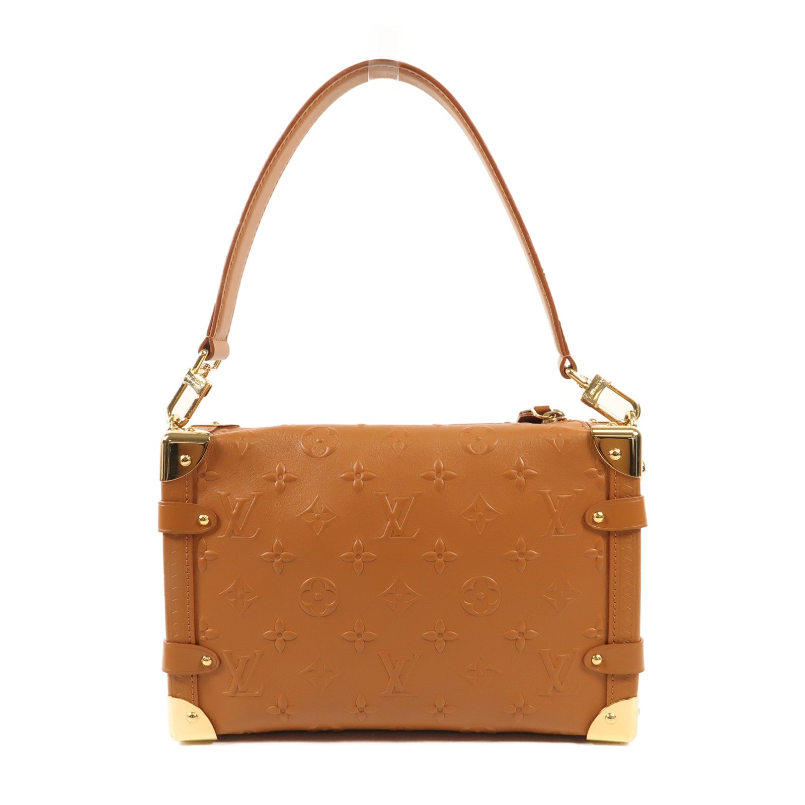 LOUIS VUITTON Monogram Empreinte Side Trunk金扣手挽肩背兩用袋