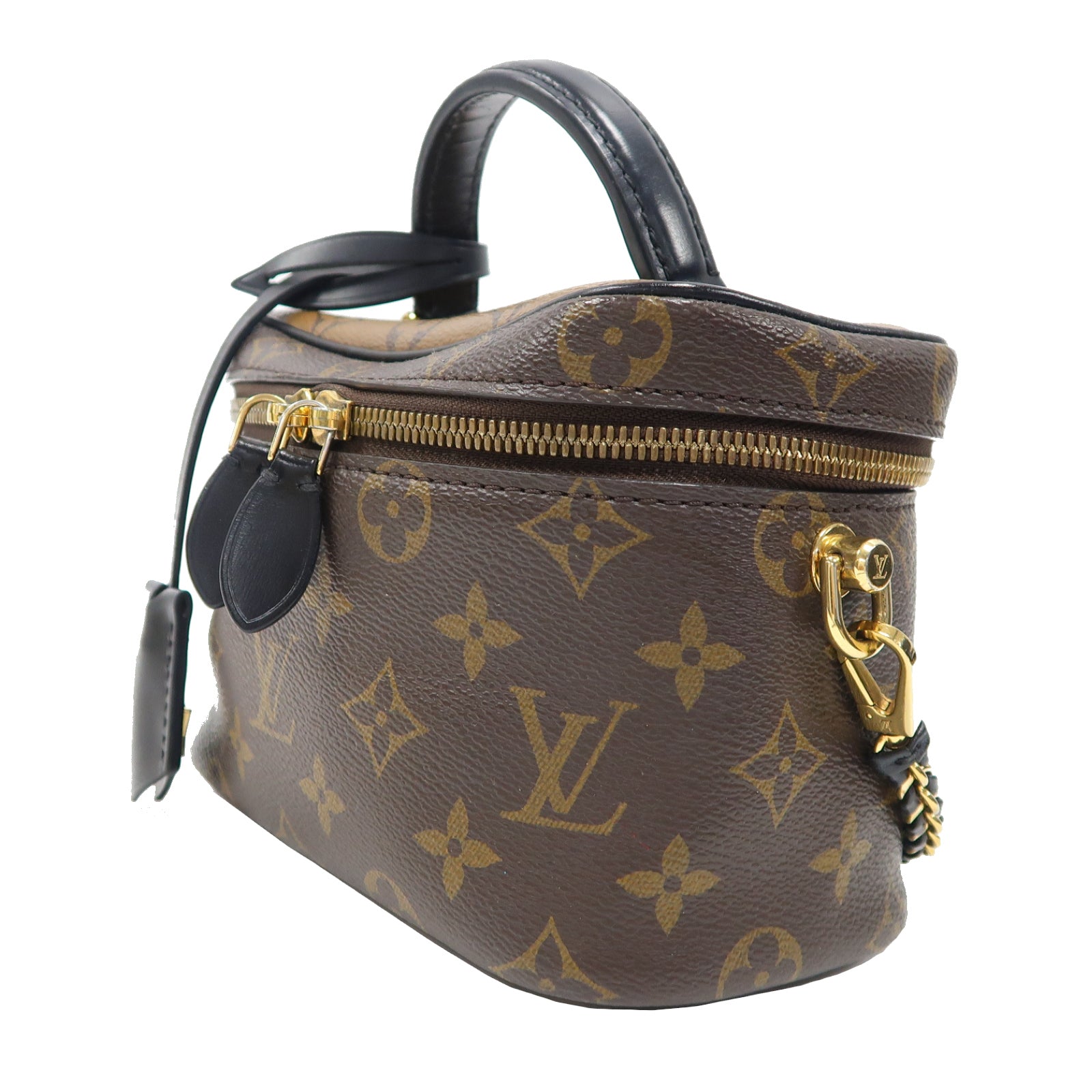 LOUIS VUITTON 【激減優惠】Monogram Reverse Vanity PM金扣手挽肩背兩用袋啡色