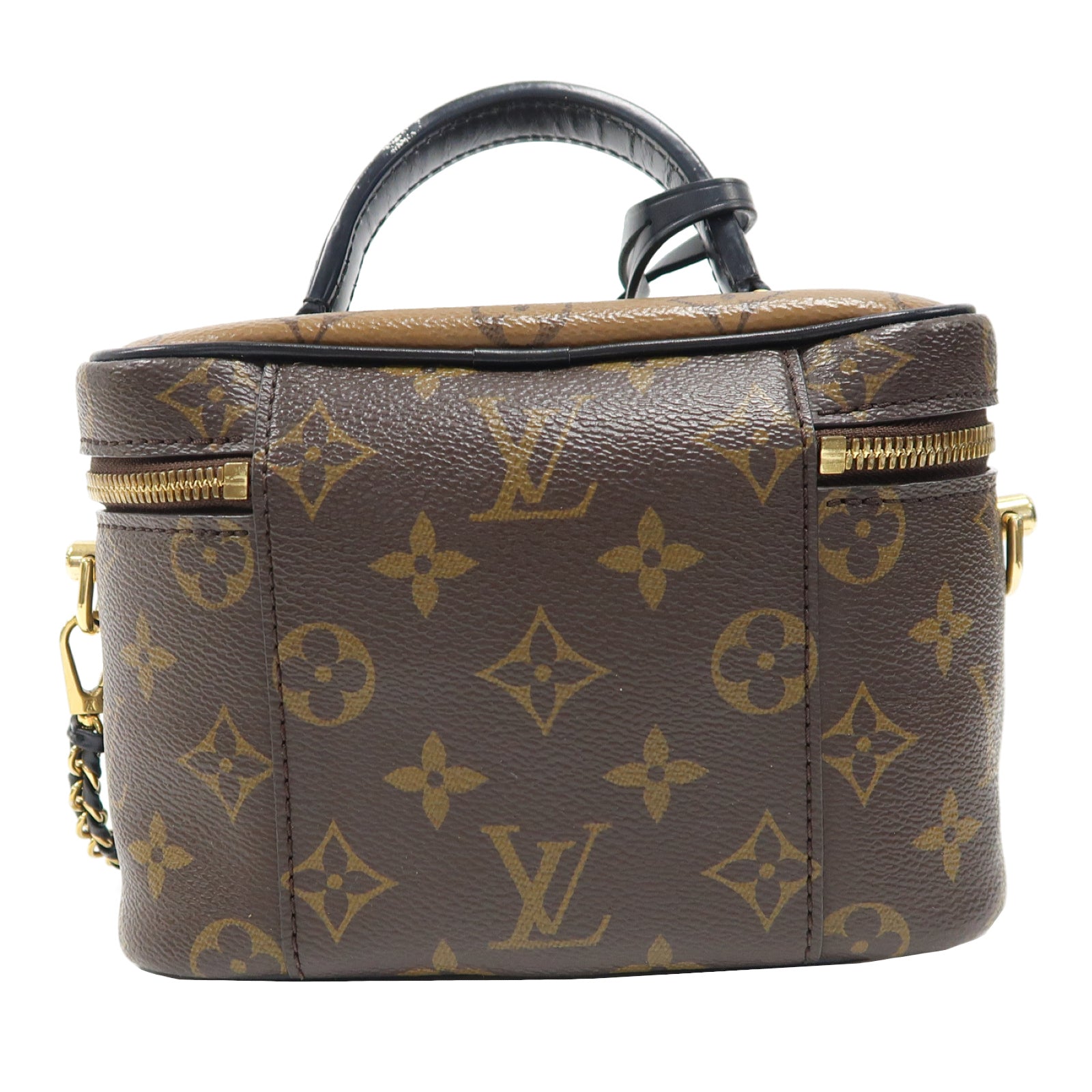 LOUIS VUITTON 【激減優惠】Monogram Reverse Vanity PM金扣手挽肩背兩用袋啡色