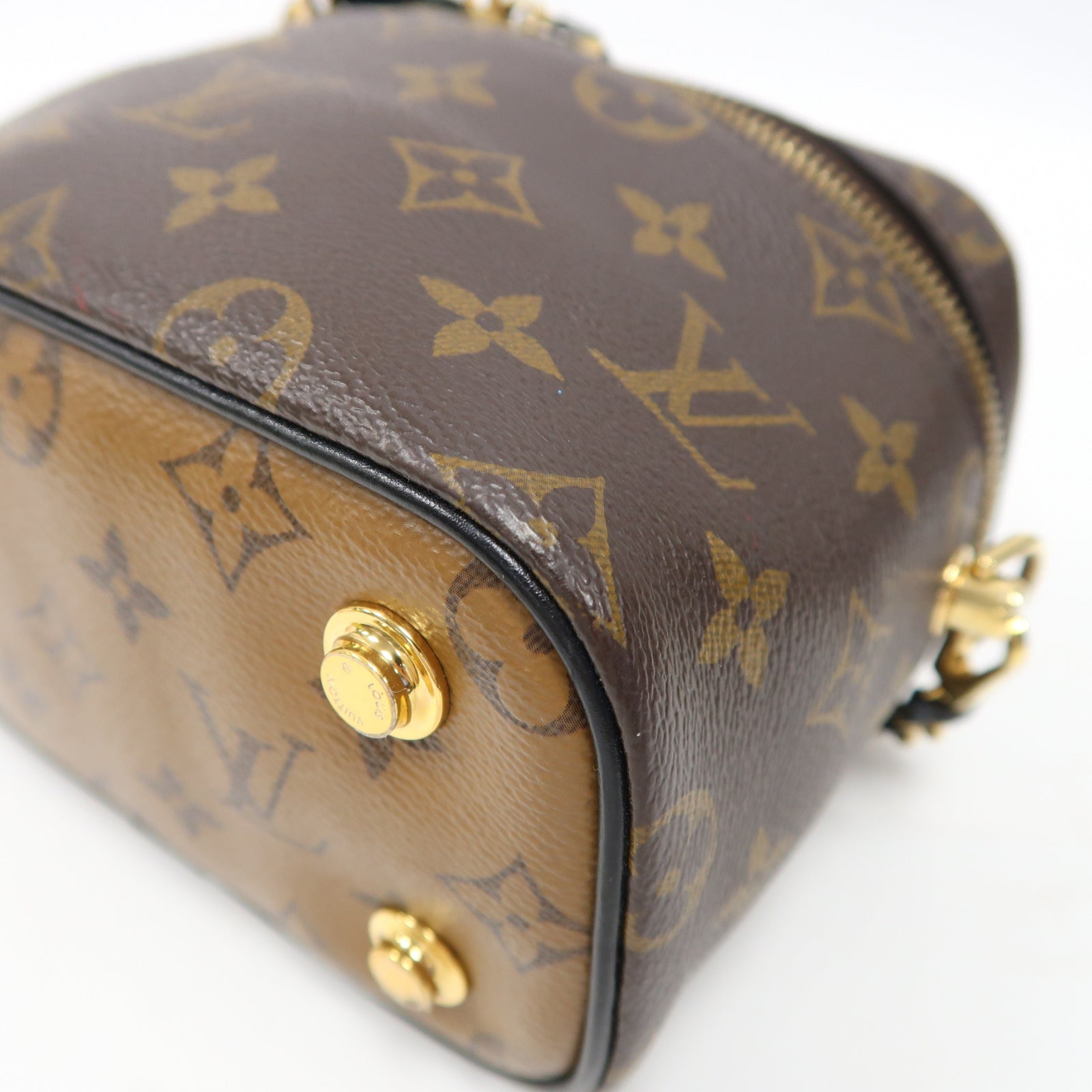 LOUIS VUITTON 【激減優惠】Monogram Reverse Vanity PM金扣手挽肩背兩用袋啡色