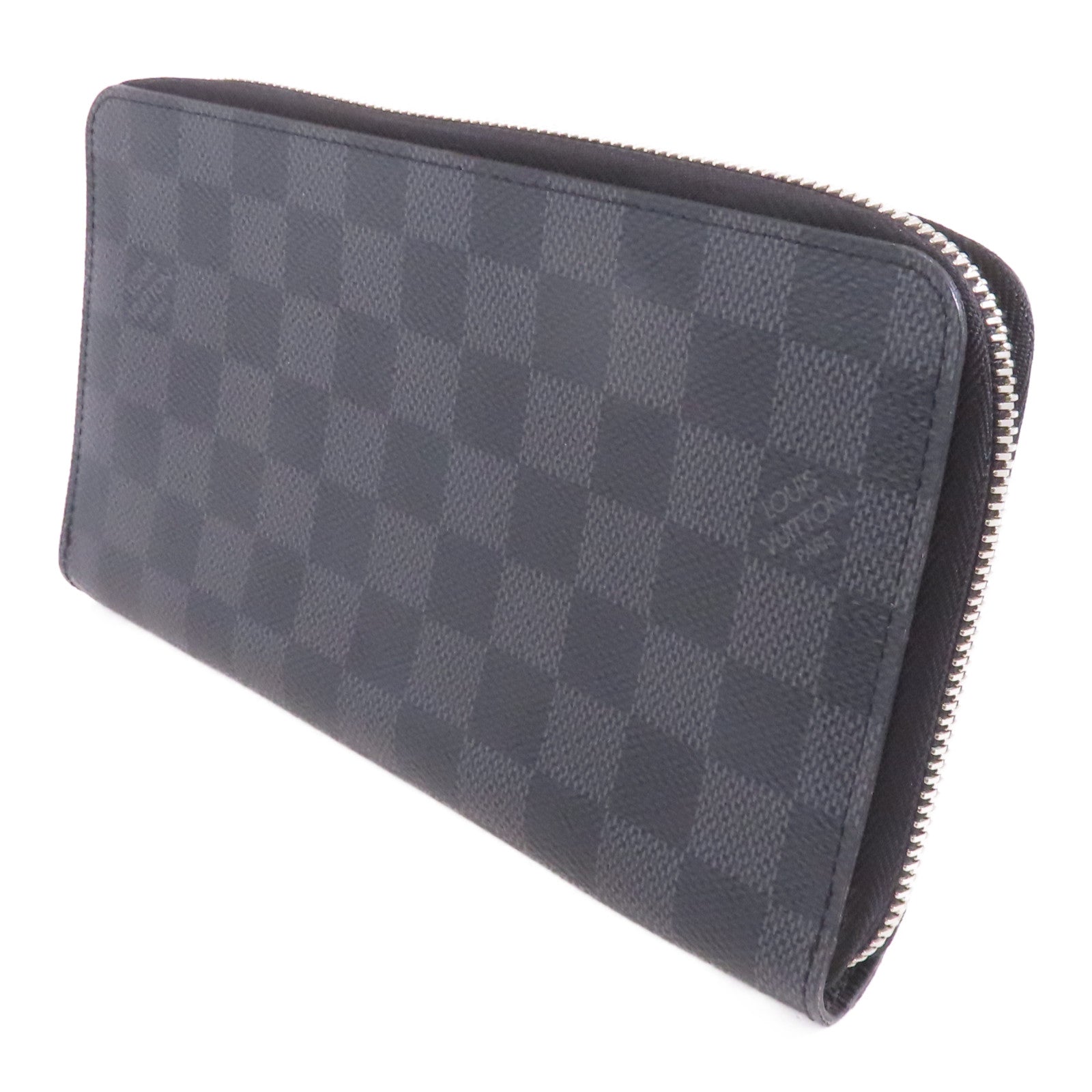 LOUIS VUITTON 【激減優惠】Damier Graphite Zippy Organizer Wallet銀扣長錢包黑色/灰色