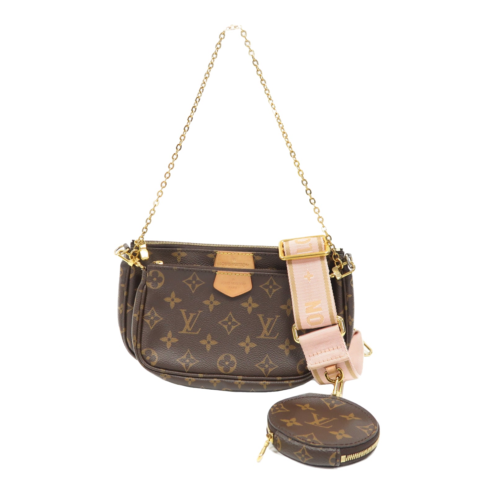 LOUIS VUITTON 【激減優惠】Monogram Multi Pochette Accessoires Shoulder Bag金扣肩背袋啡色