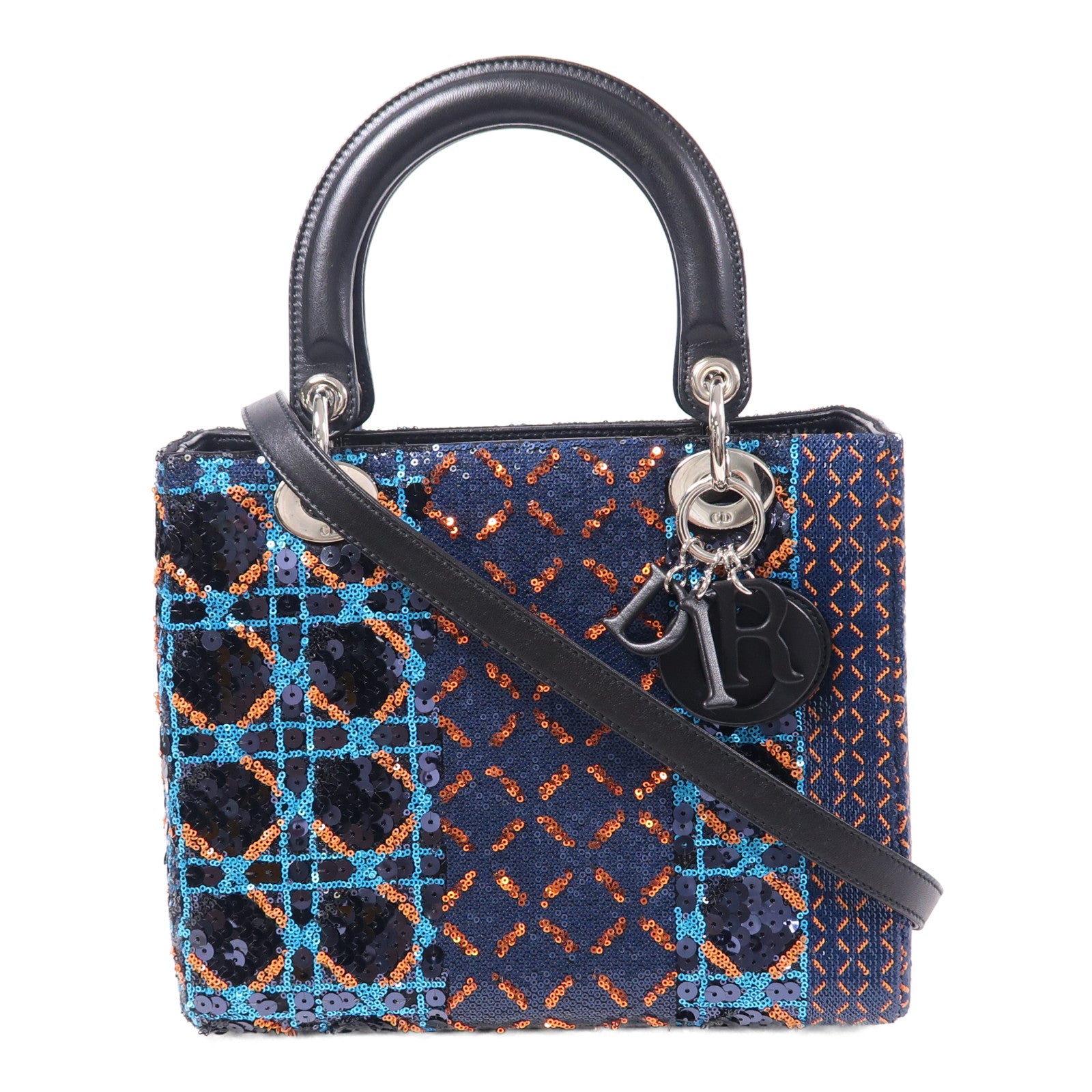 Dior SHW Lady Dior Medium 2way Shoulder Bag Sequins Lambskin M0550PSTK