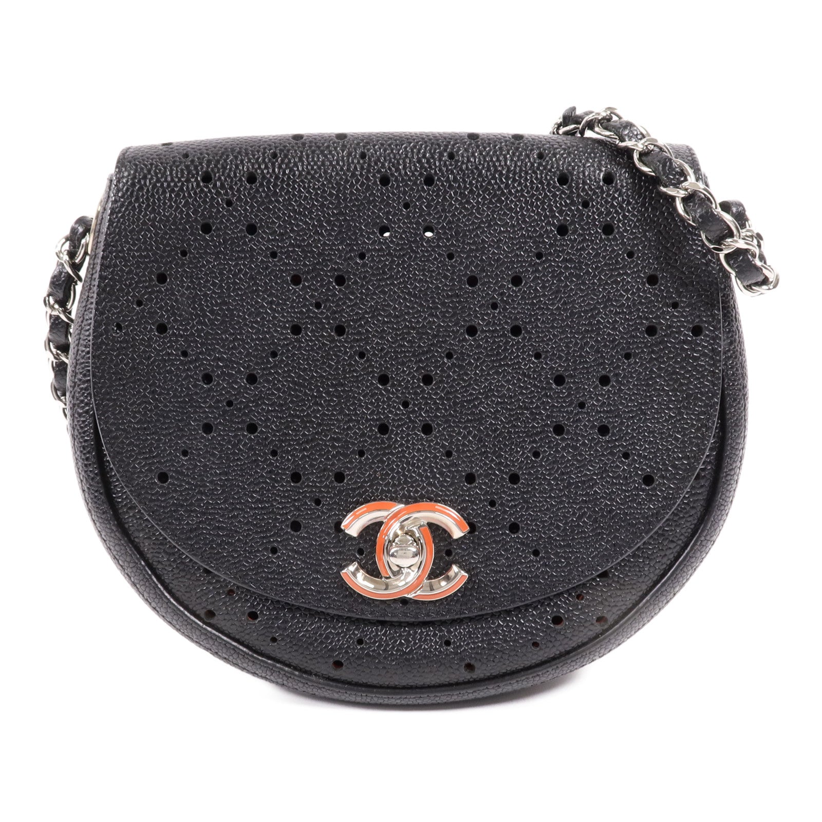 CHANEL 【激減優惠】牛皮皮革Shoulder Bag銀扣肩背袋