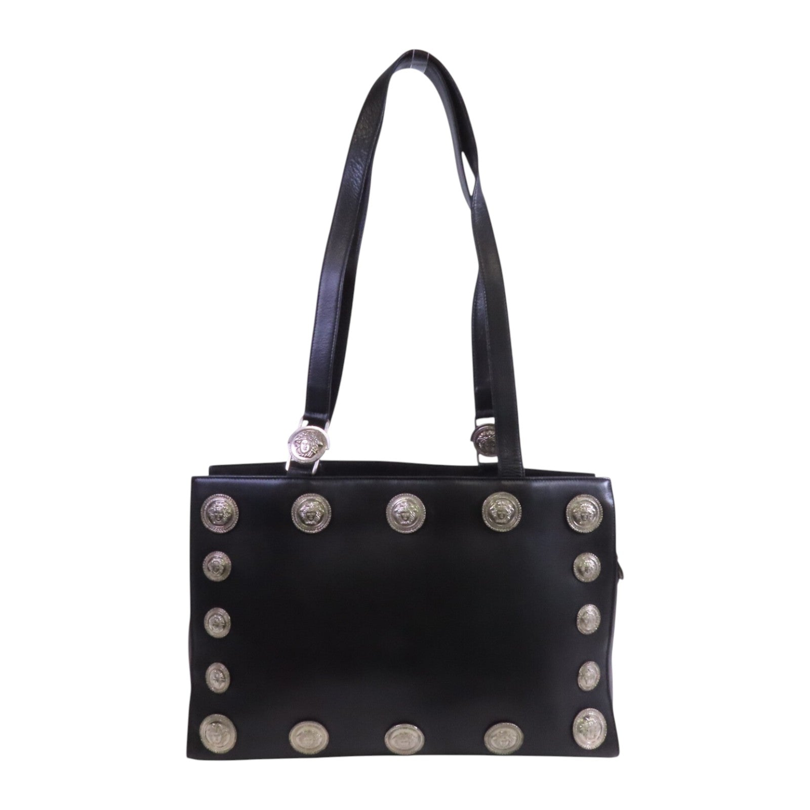 VERSACE 牛皮皮革Shoulder Bag銀扣肩背袋