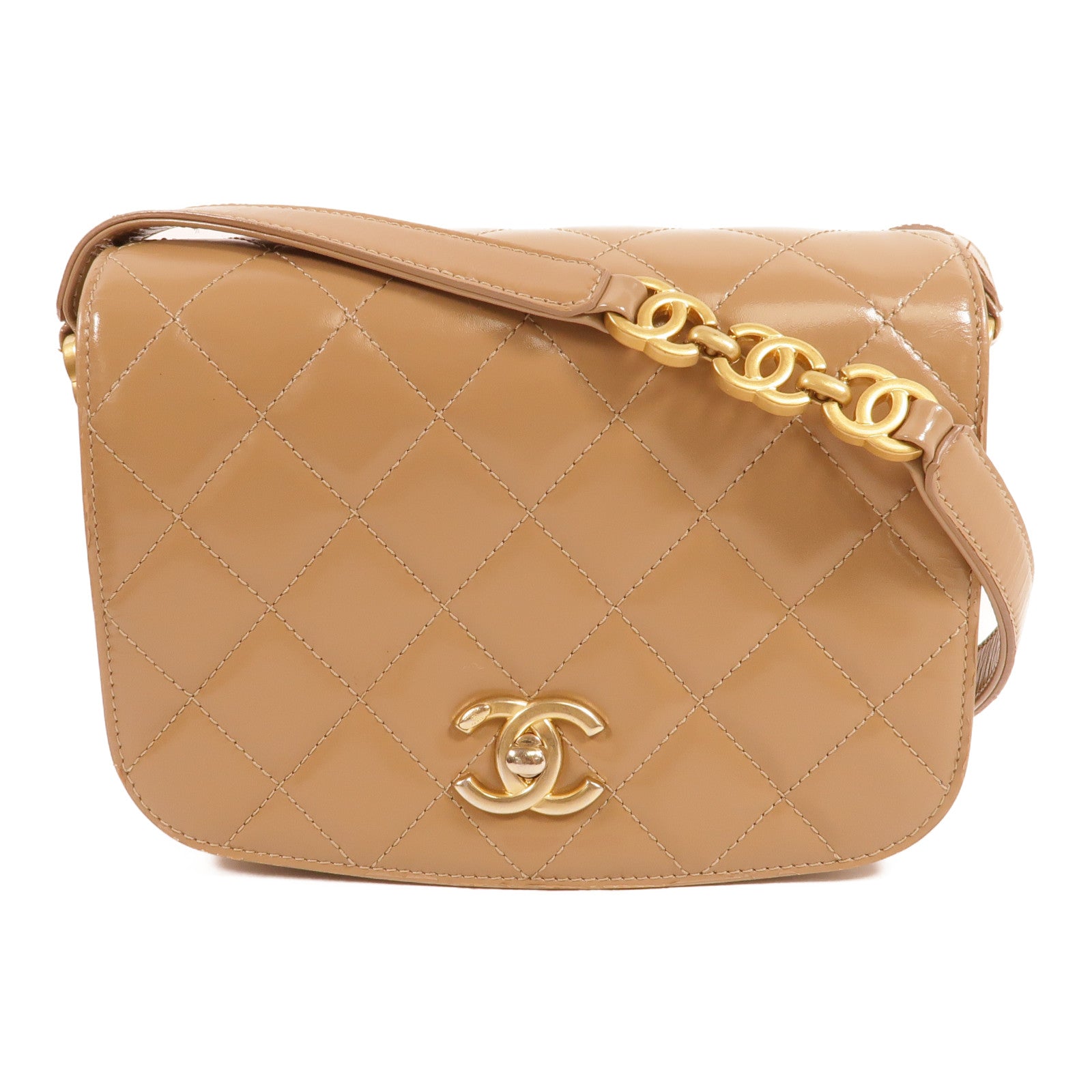 CHANEL 漆皮皮革Mini Messenger Bag肩背袋