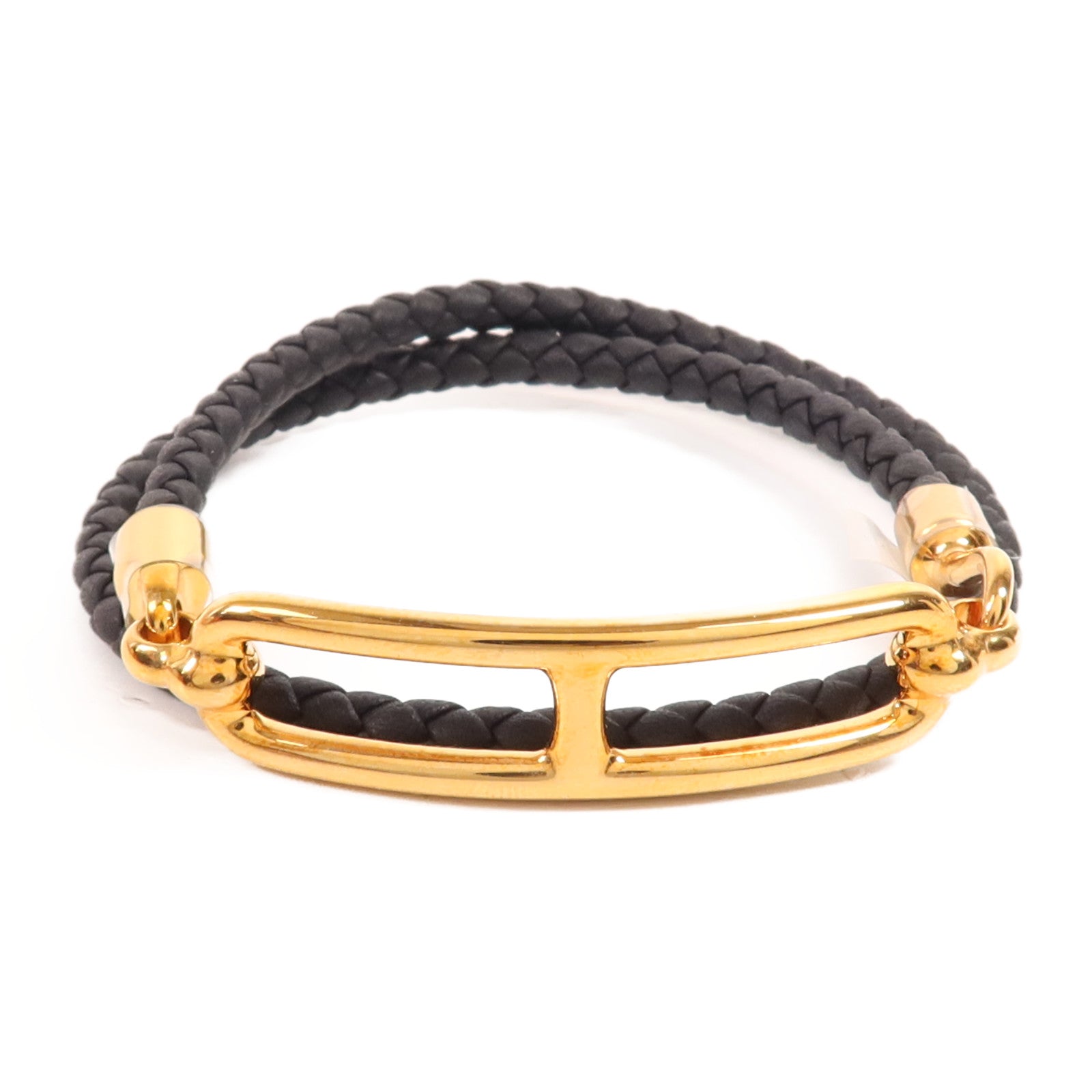 HERMES Swift皮革Roulis Double Tour金扣手鏈