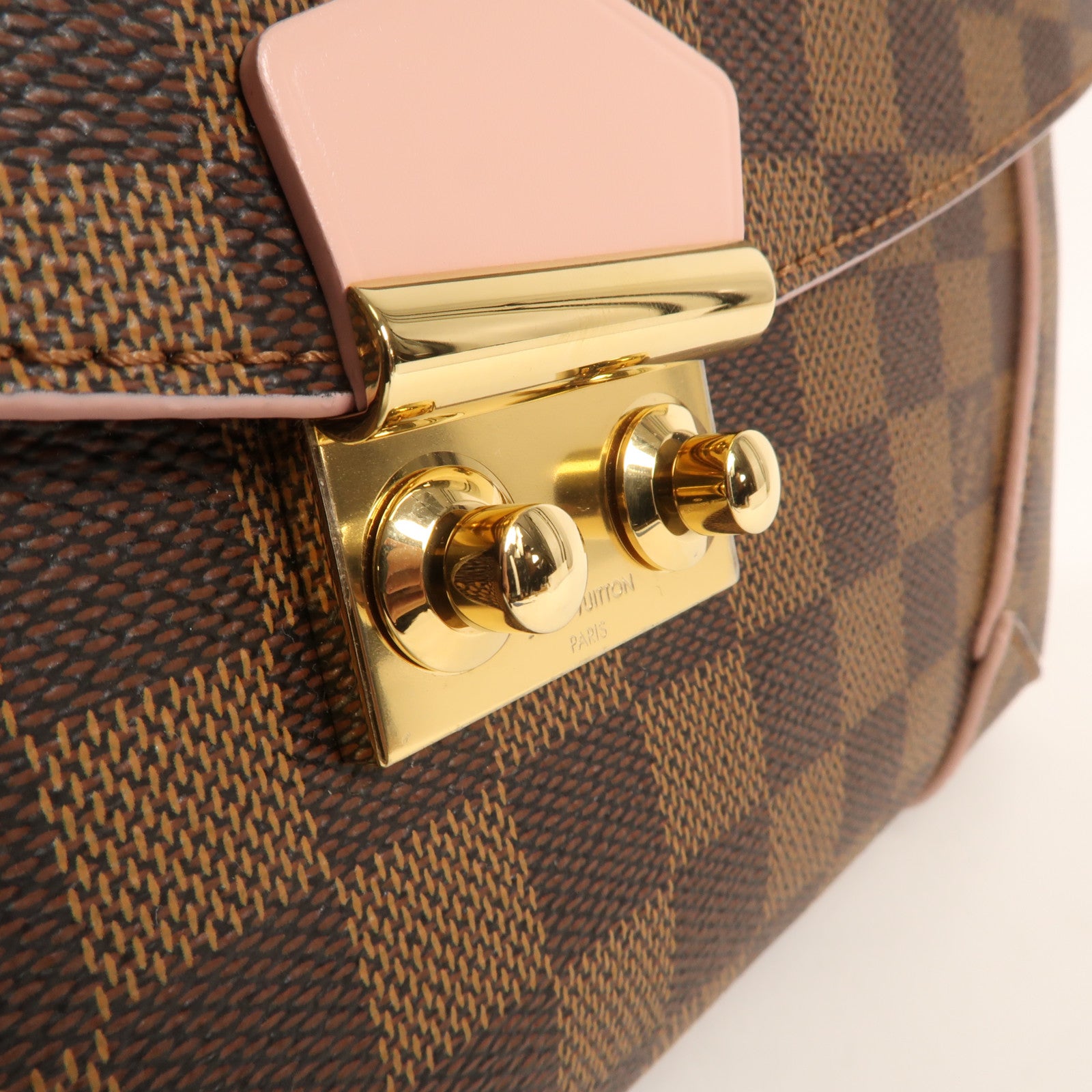 LOUIS VUITTON Damier Caissa金扣鏈帶肩背袋