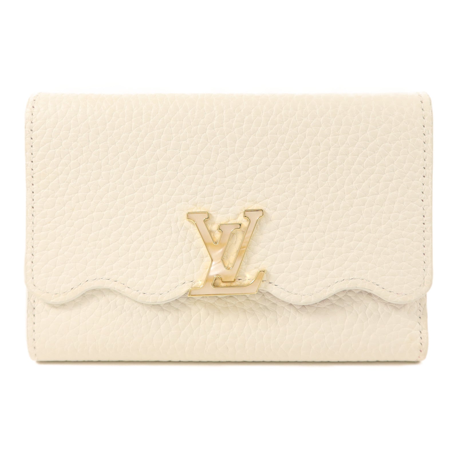 LOUIS VUITTON Taurillon Portefeuille Capucines Compact金扣錢包