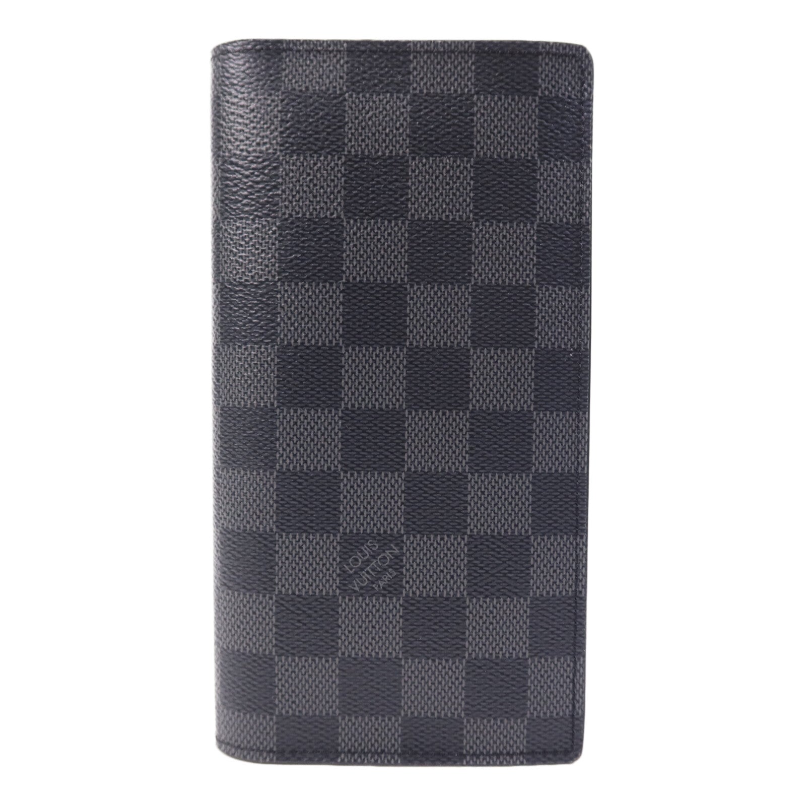 LOUIS VUITTON Damier Graphite Brazza銀扣長錢包