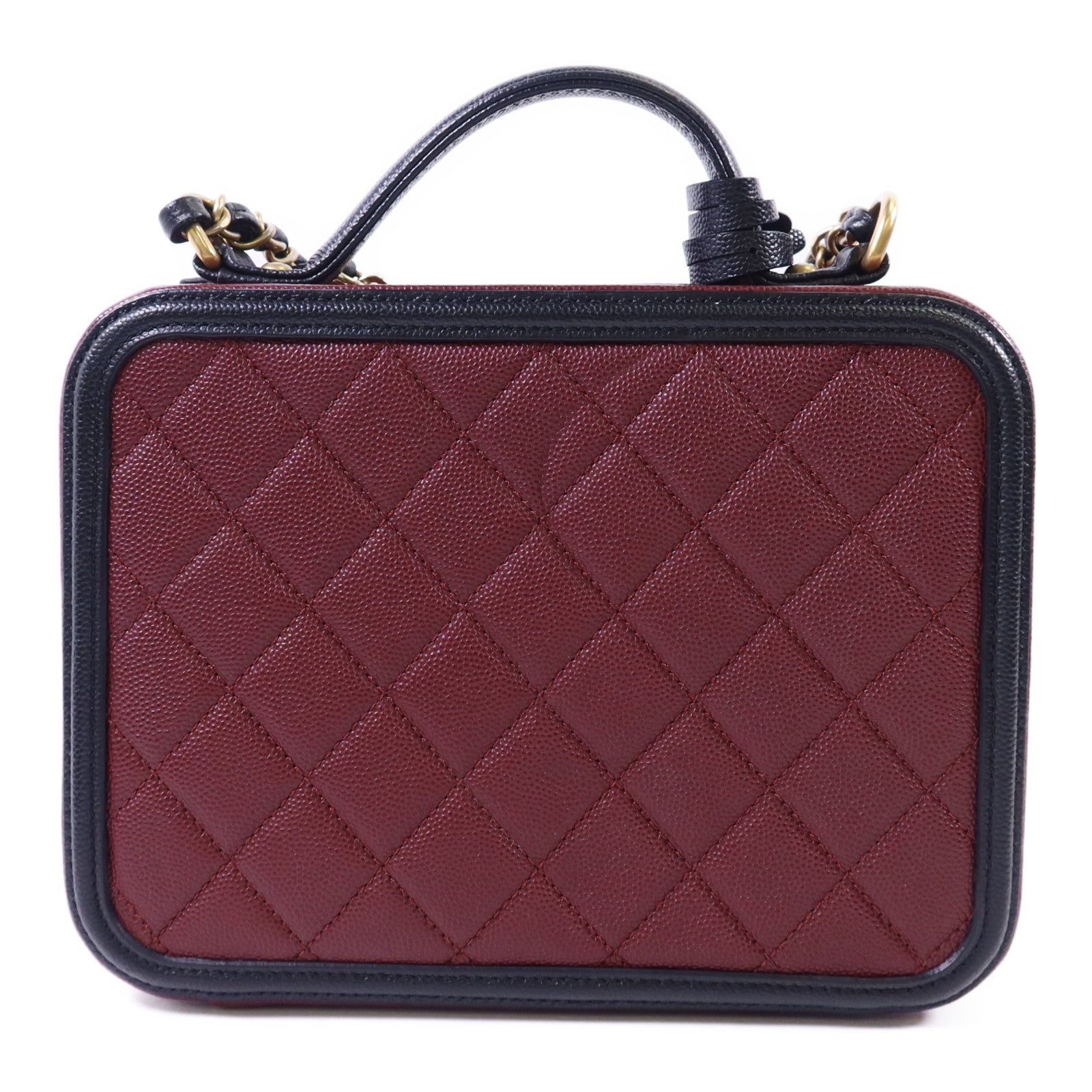 CHANEL 牛皮皮革Vanity Case金扣手挽肩背兩用袋