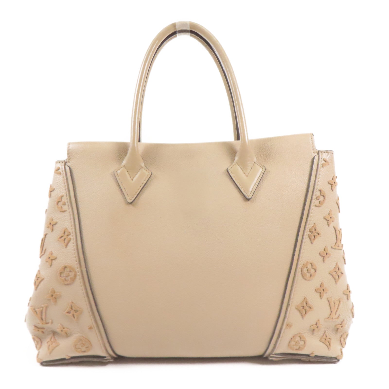 LOUIS VUITTON 牛皮皮革/羊絨Tote W PM金扣手挽袋