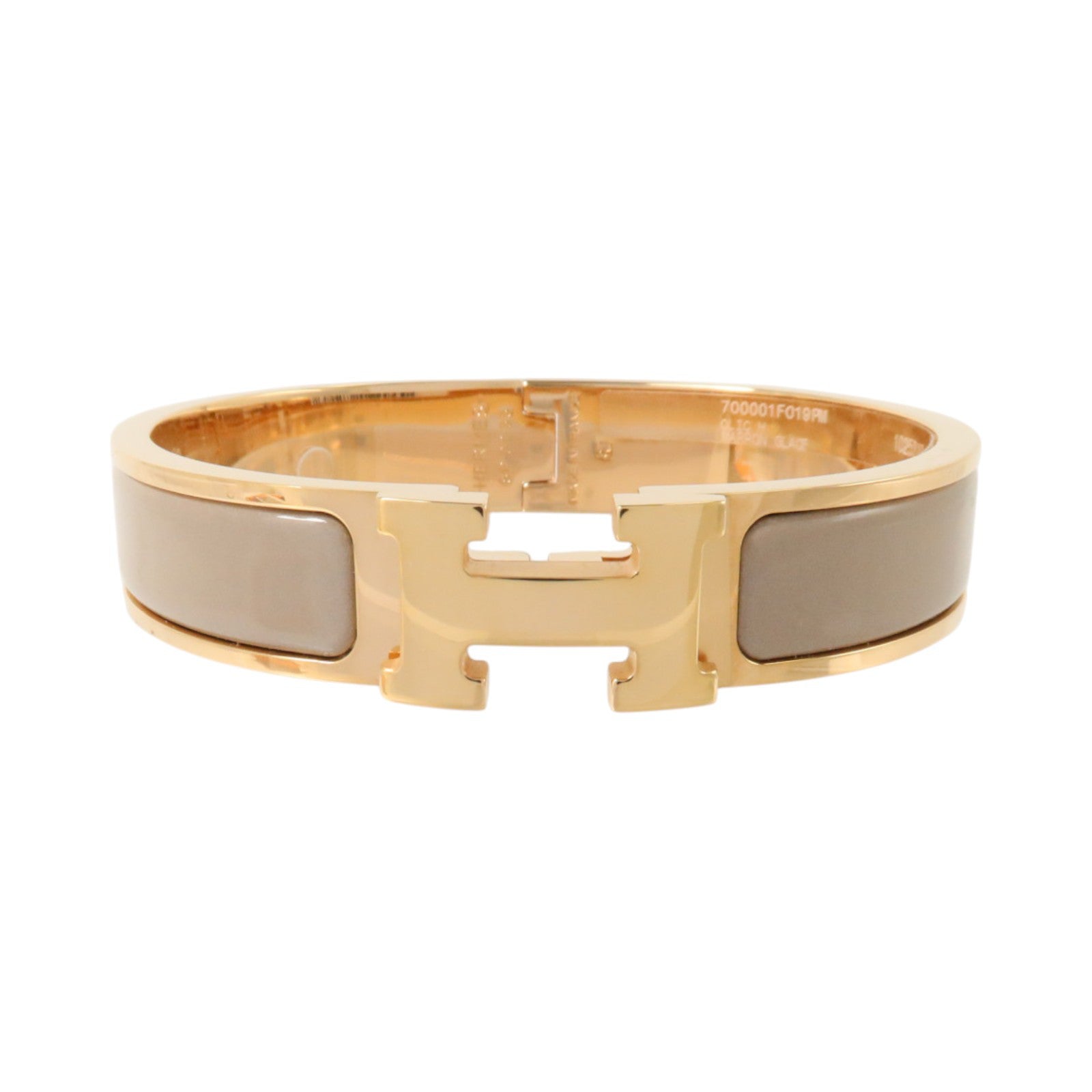 HERMES 金屬/琺瑯Clic-H Bracelet金扣手鏈