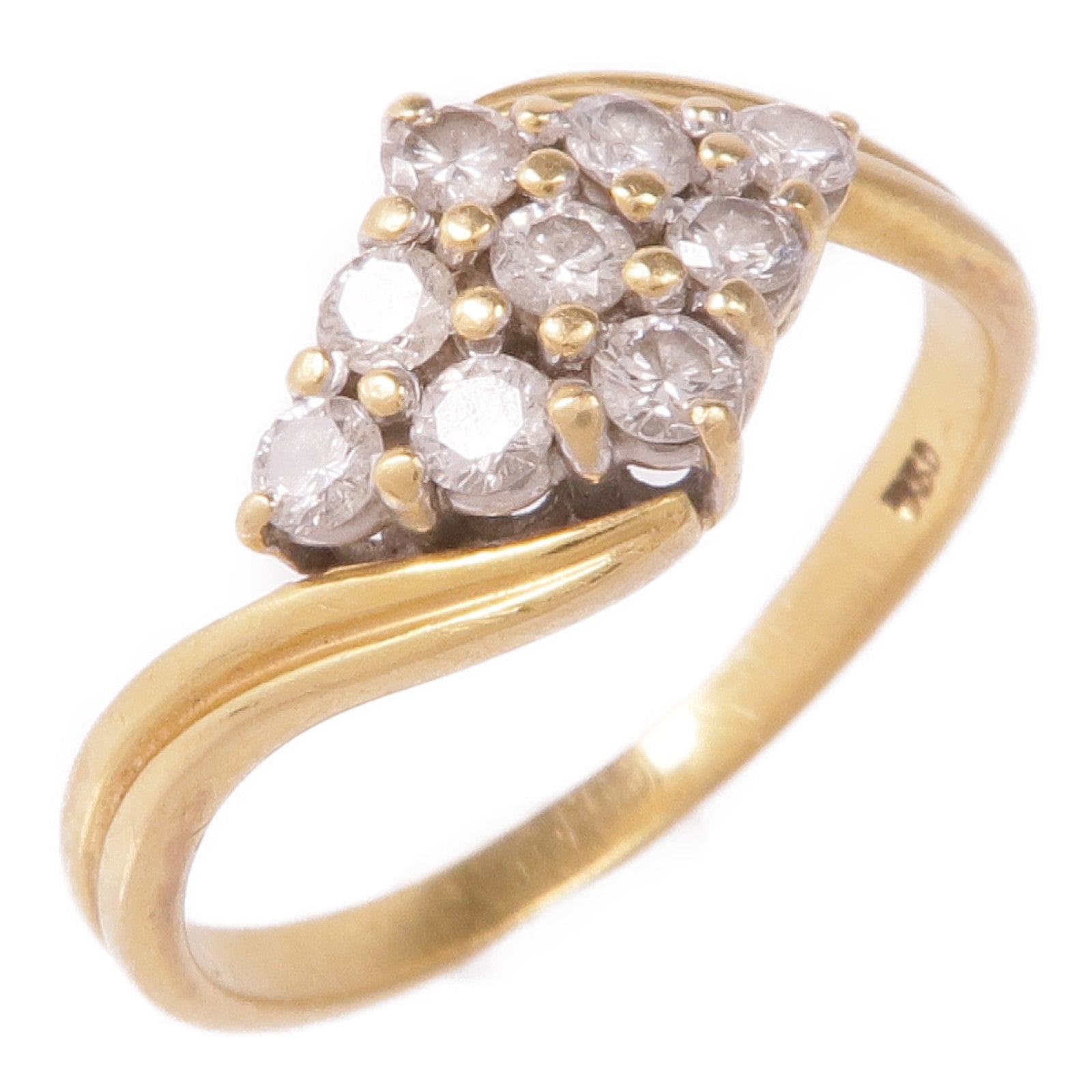 JEWELRY 18K黃金/白金Diamond Ring鑽石戒指US#8