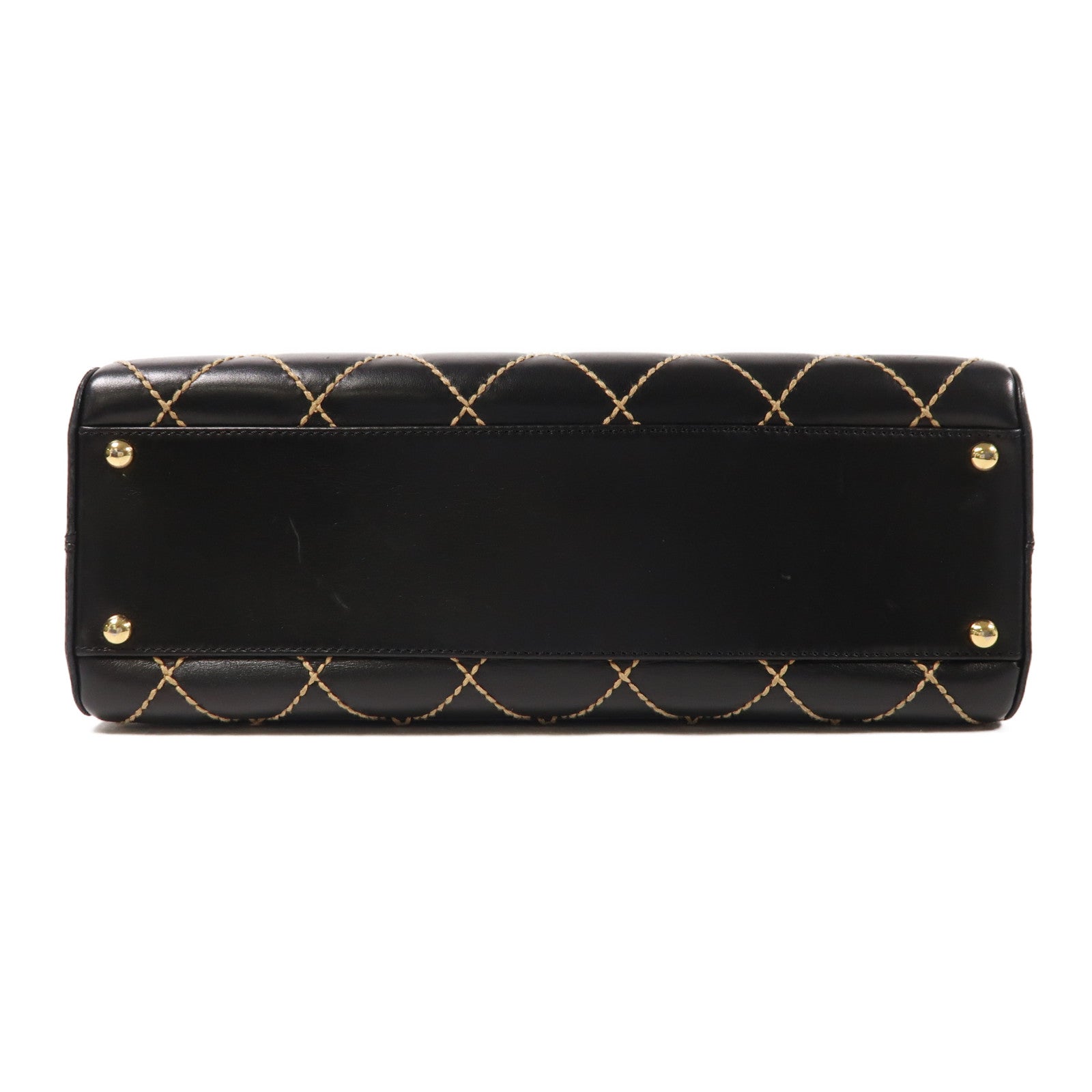 CHANEL 牛皮皮革Vintage Handbag金扣手挽袋