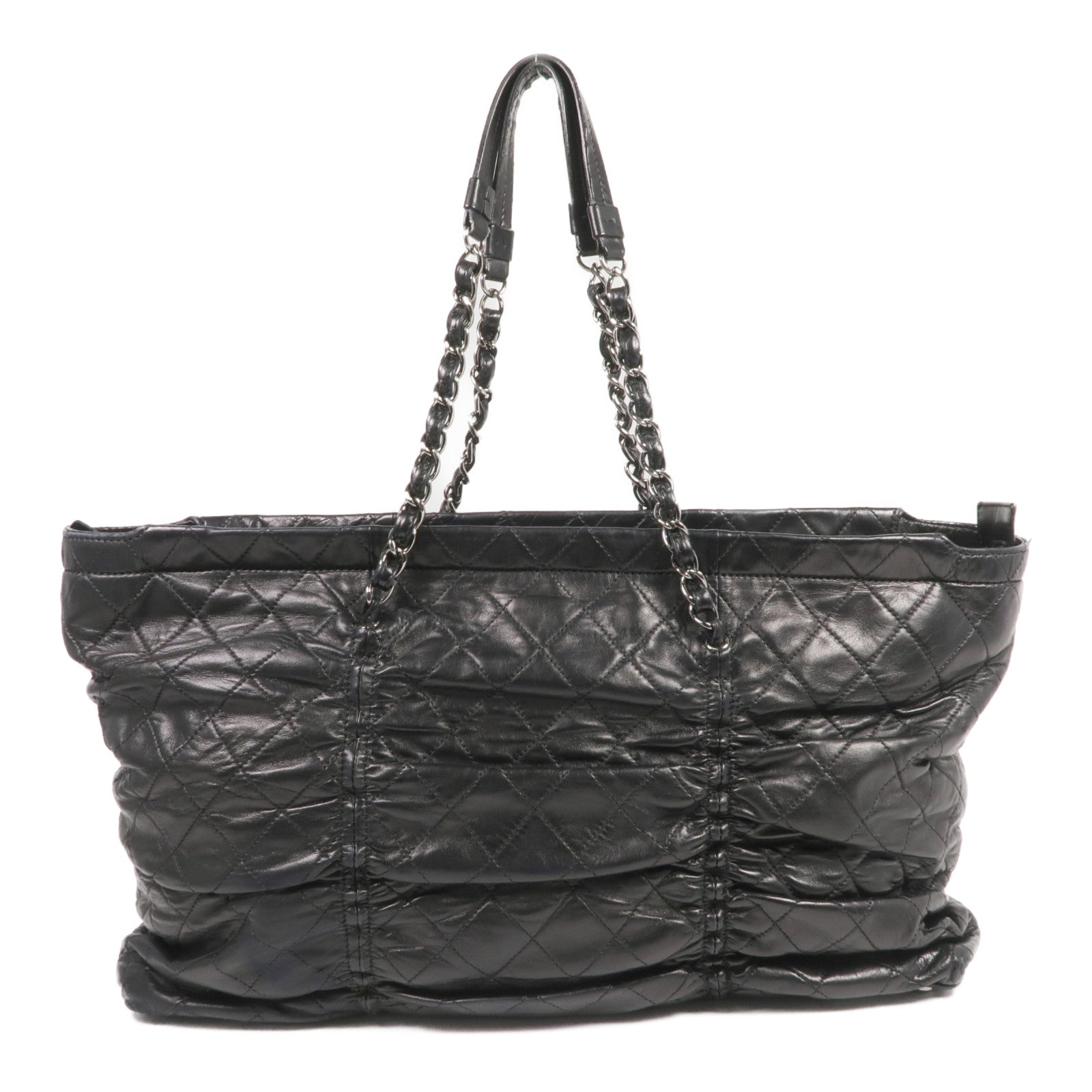 CHANEL 羊皮皮革Sharpei Tote銀扣手挽袋