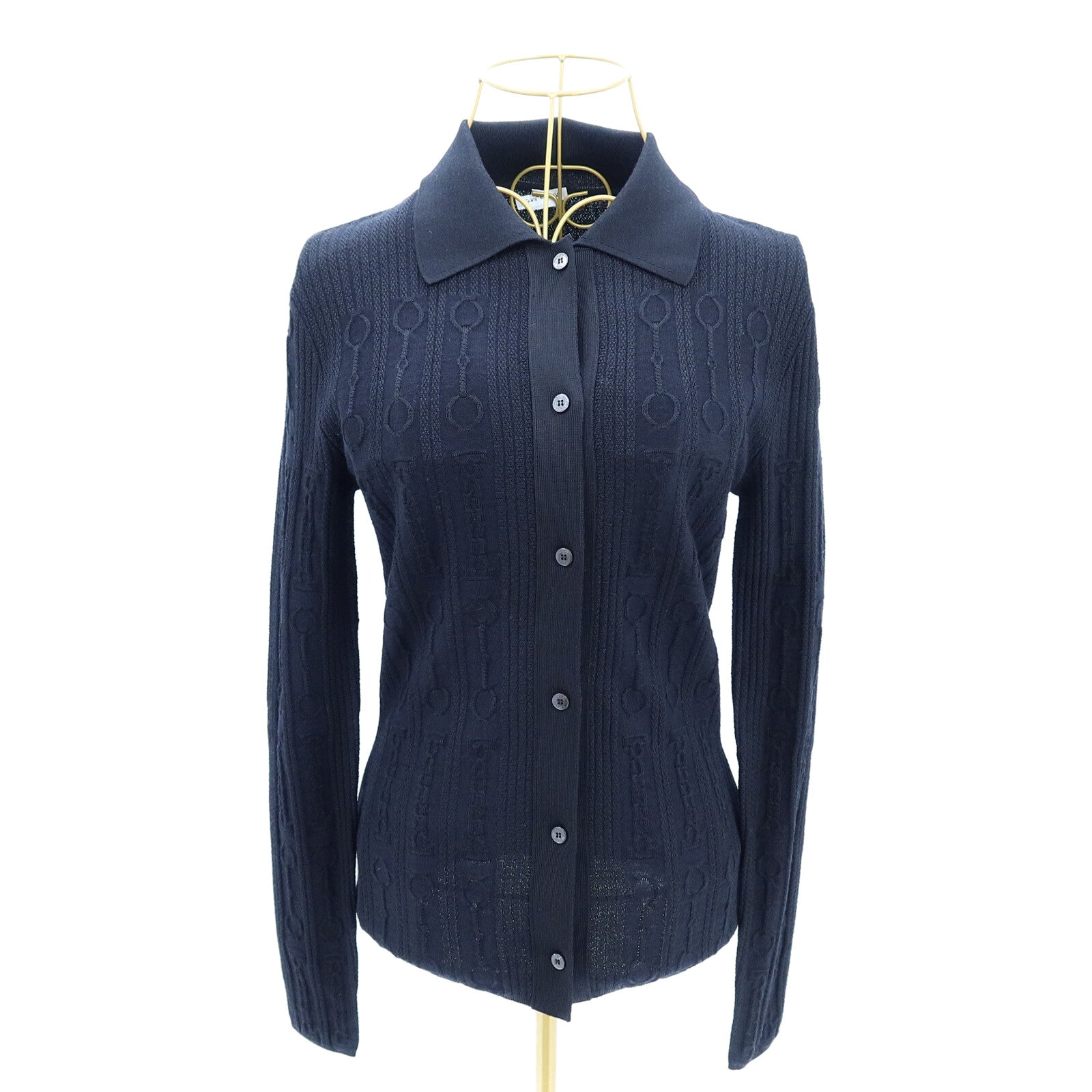 HERMES Viscose/Wool Shirt Cardigan針織