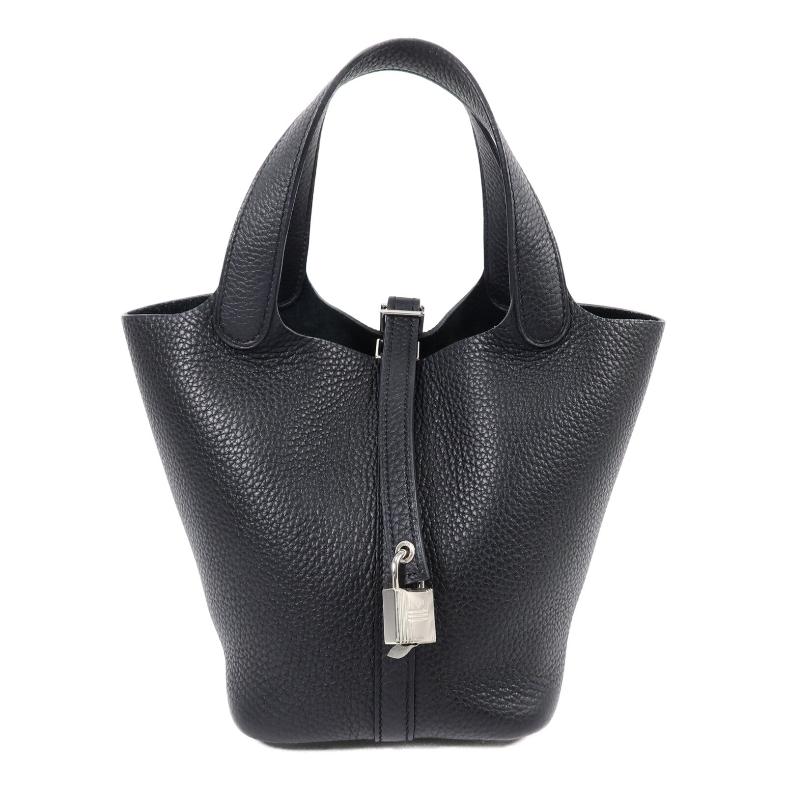 HERMES Clemence皮革Picotin PM手挽袋Noir