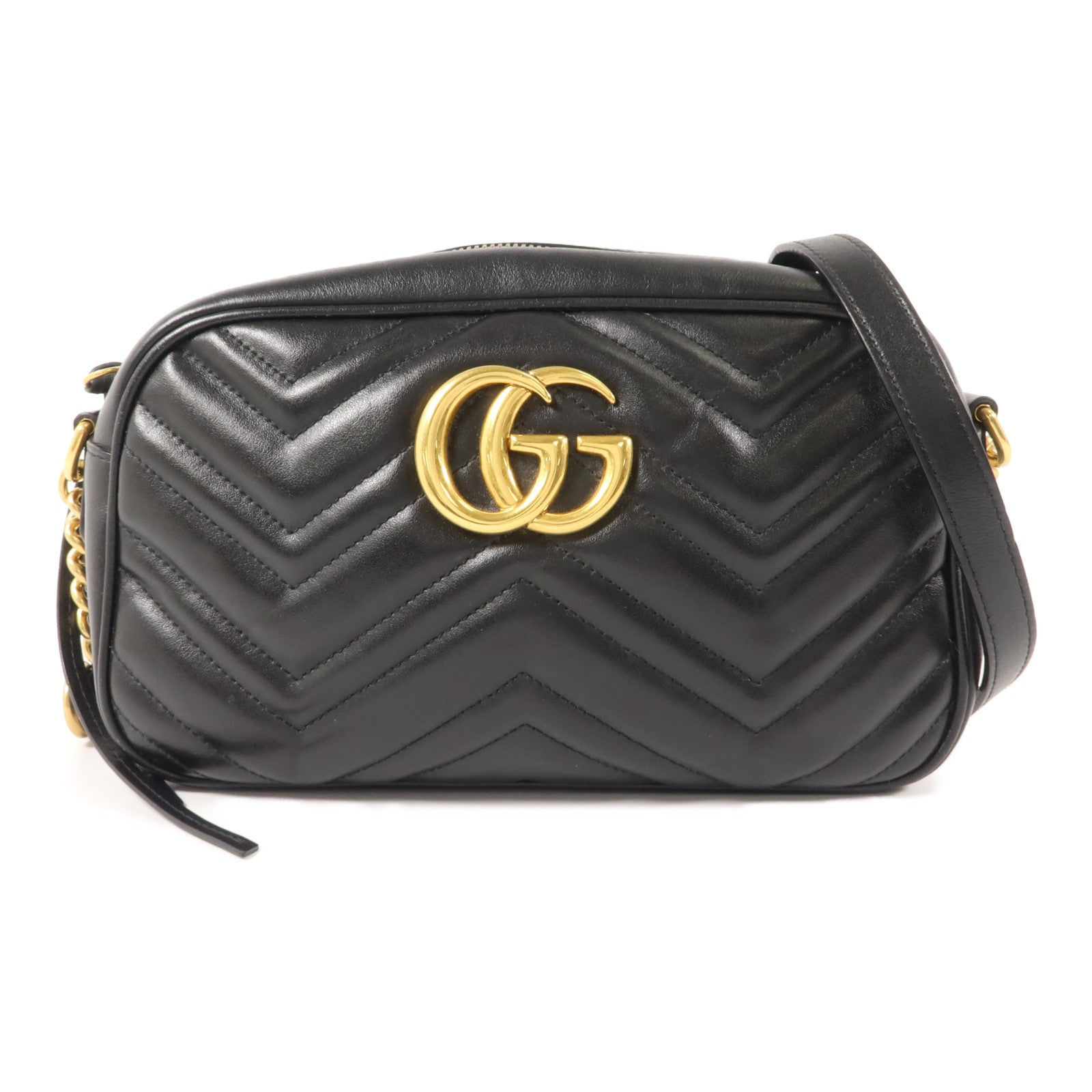 GUCCI 牛皮皮革GG Marmont Shoulder Bag鏈帶肩背袋
