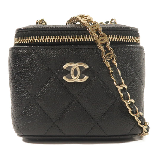 CHANEL 牛皮皮革Vanity Case鏈帶肩背袋