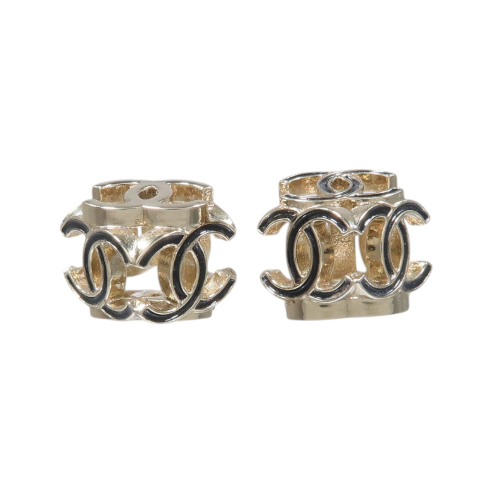 CHANEL 金屬CC Logo Cube耳環