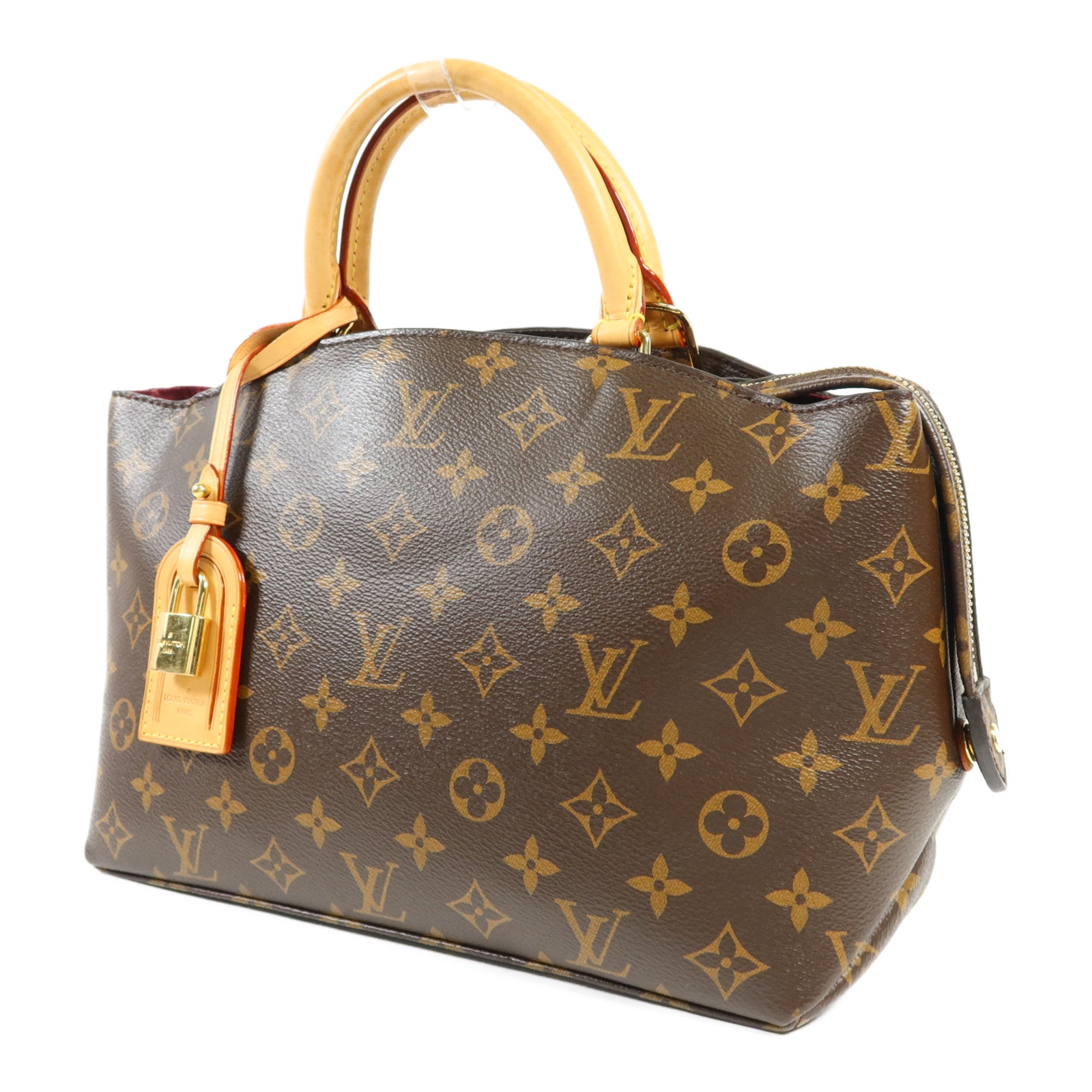 LOUIS VUITTON Monogram Petit Palais金扣手挽肩背兩用袋棕色