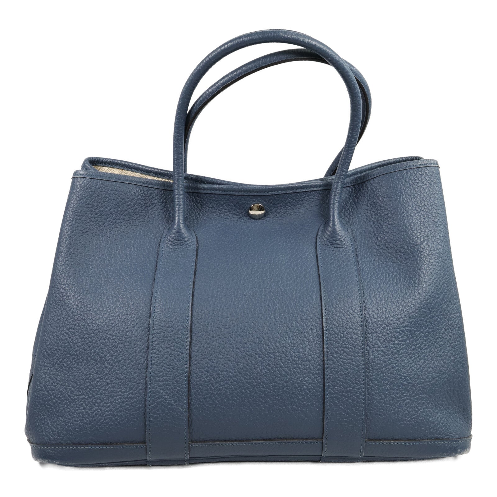 HERMES Clemence皮革Garden Party PM手挽袋Bleu Orage
