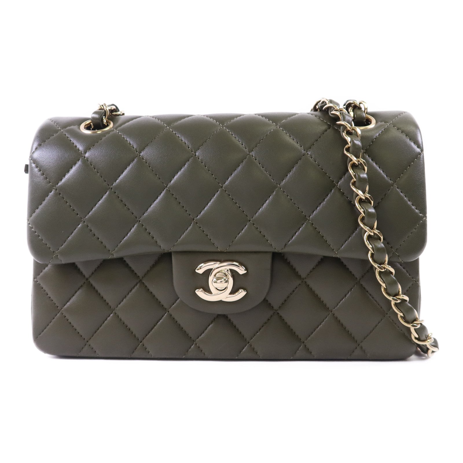CHANEL 羊皮皮革Classic 23金扣鏈帶肩背袋